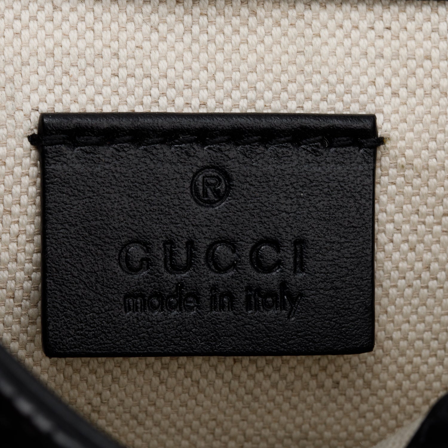Gucci Black GG Embossed Perforated Leather Double Belt Bag