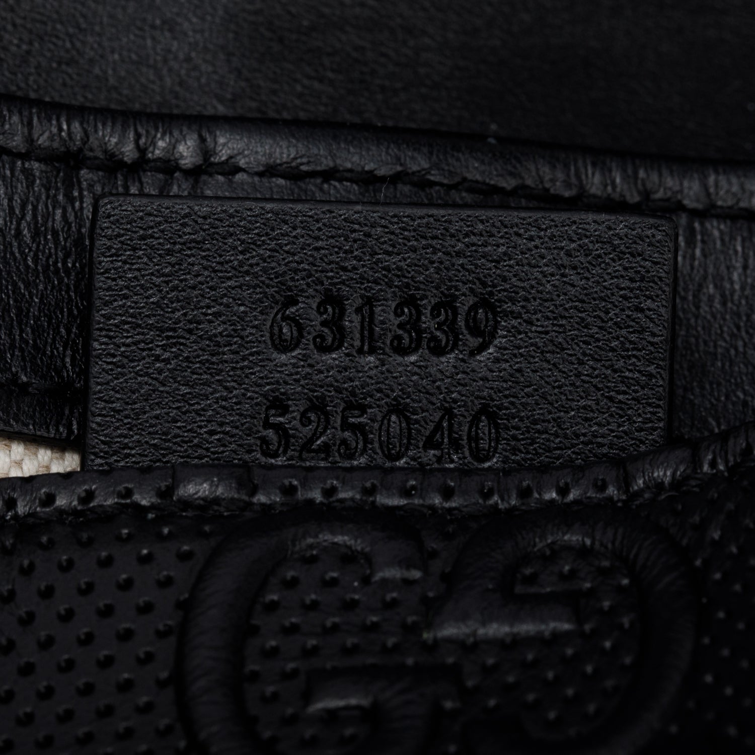 Gucci Black GG Embossed Perforated Leather Double Belt Bag