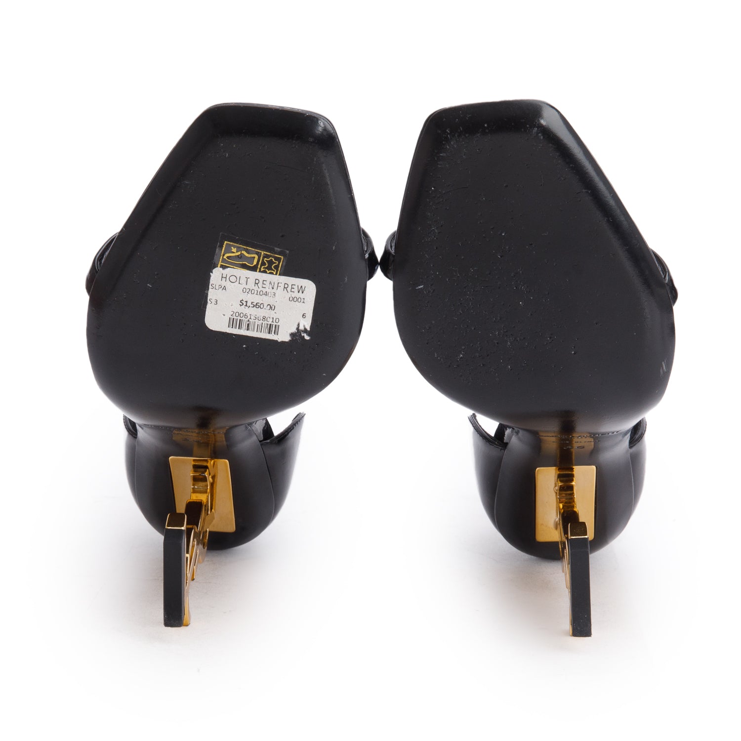 Saint Laurent Black Patent Leather Opyum Sandals, Size 36