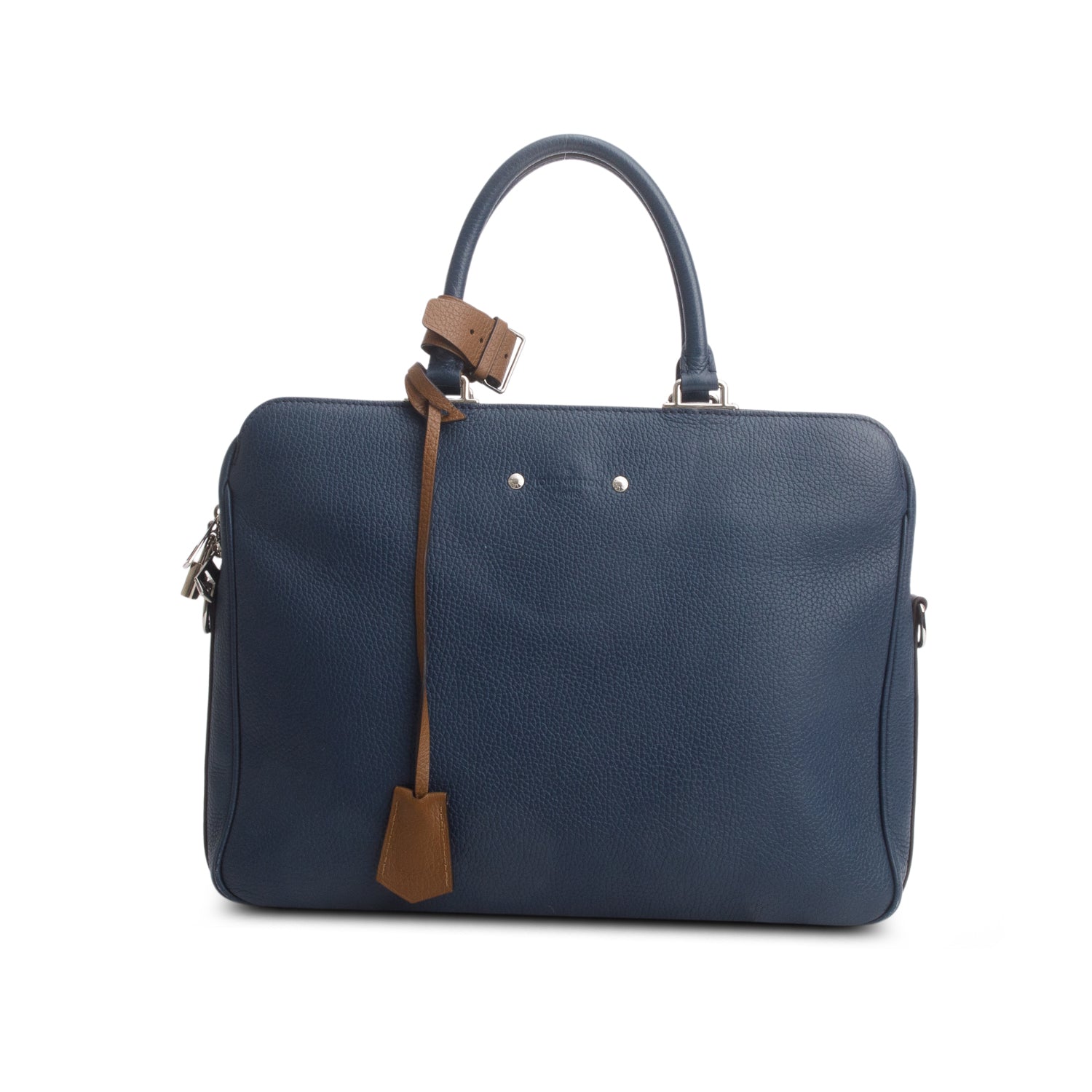 Louis Vuitton Blue Taurillon Leather Armand Briefcase w/ Strap