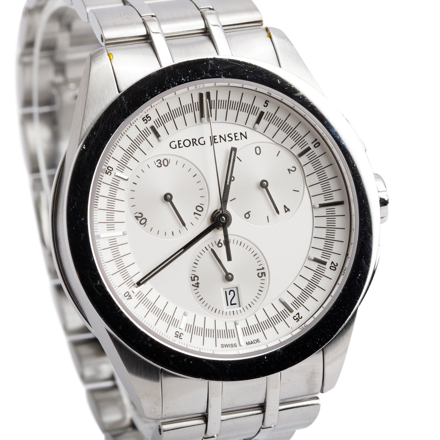 Georg Jensen Stainless Steel Vice 390 42 MM Chronograph Watch