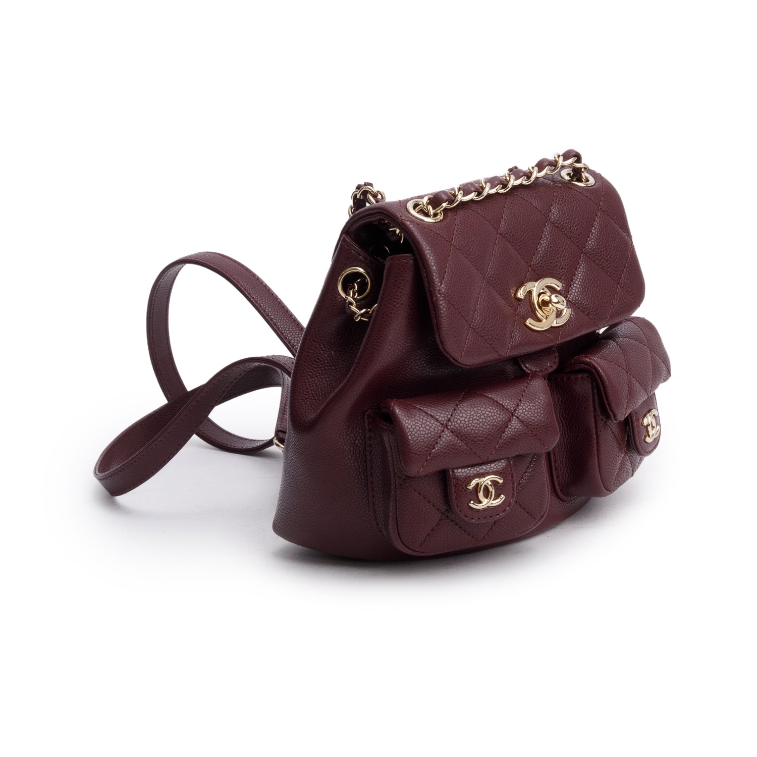 Chanel Burgundy Caviar Mini Duma Backpack