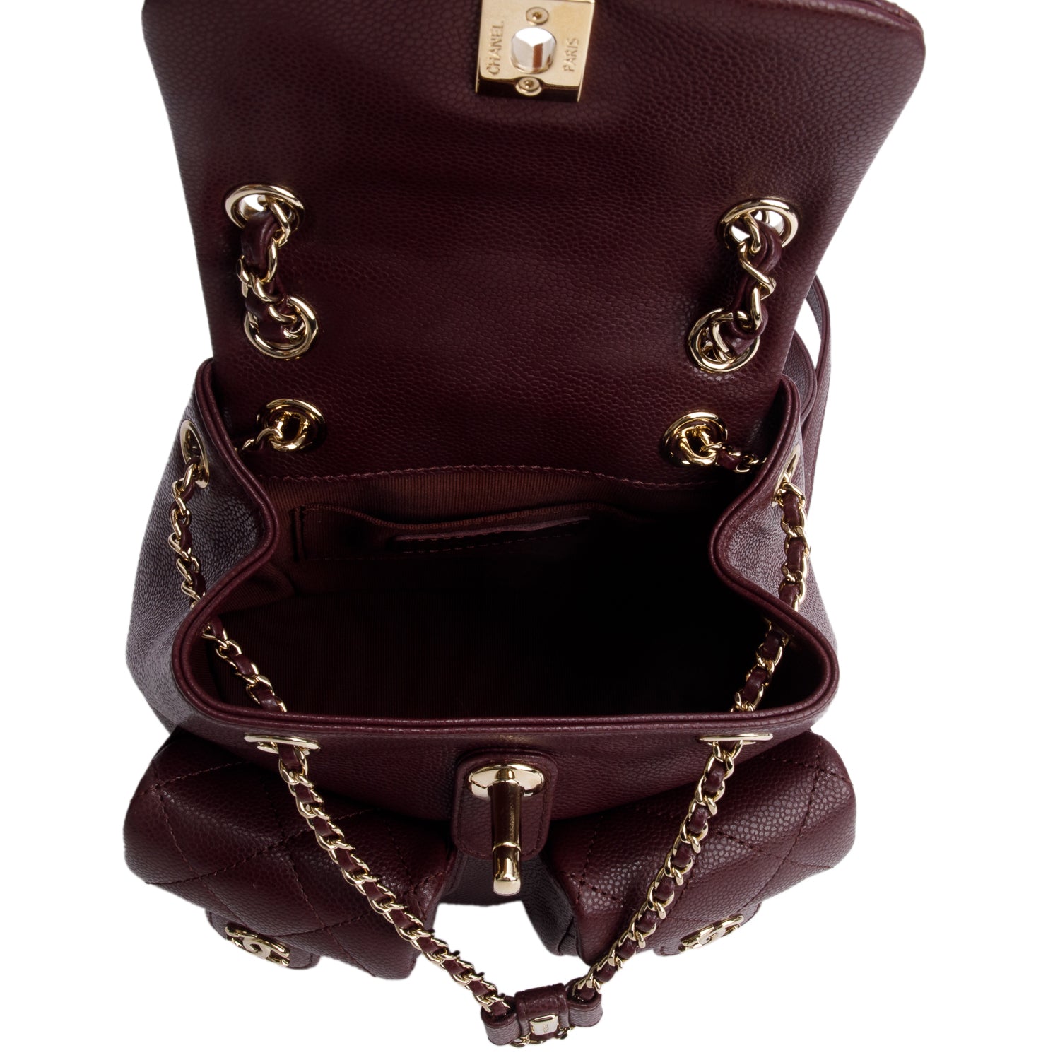 Chanel Burgundy Caviar Mini Duma Backpack