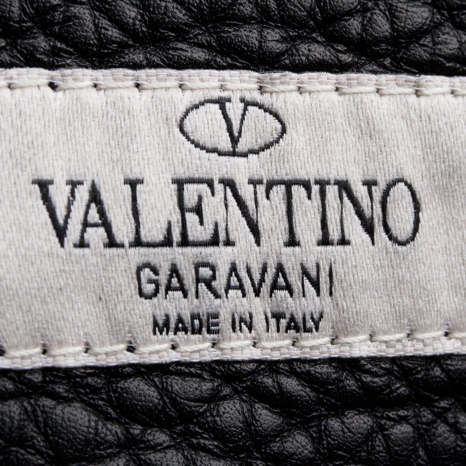 Valentino Black Pebbled Calfskin Small Rockstud Rolling Tote