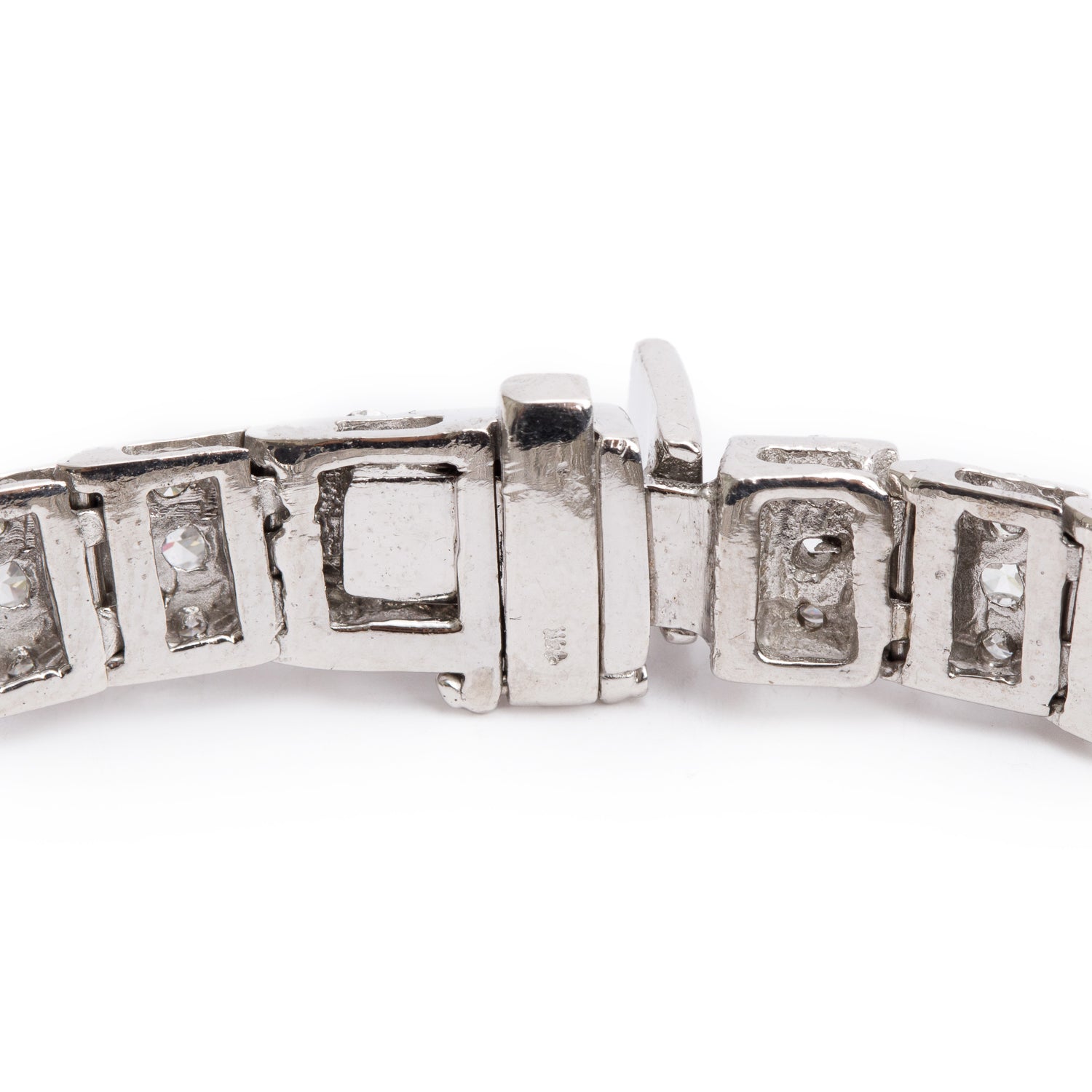14k White Gold 8.00 tcw. Three-Rows Diamond Bracelet