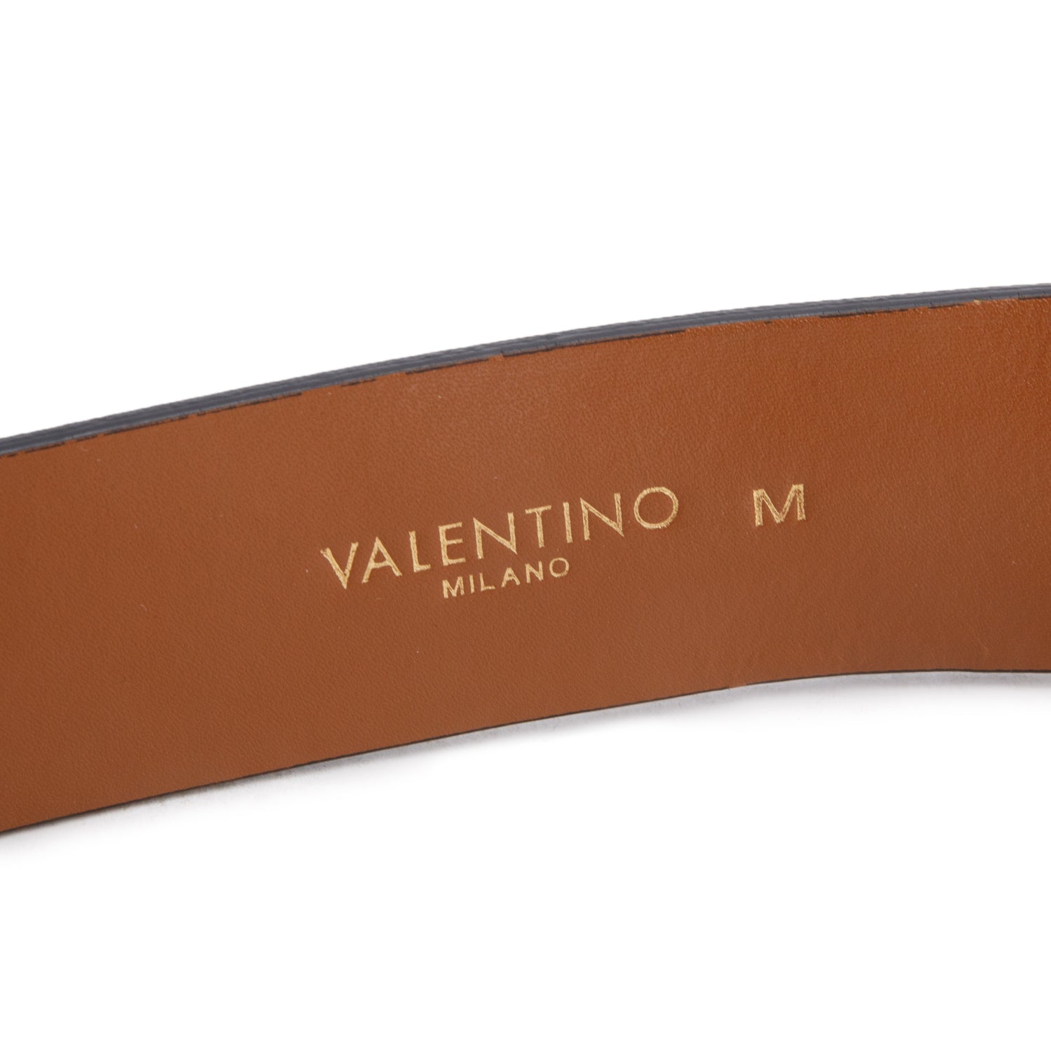 Valentino Black/Brown Leather Round Buckle Reversible Belt, Size M