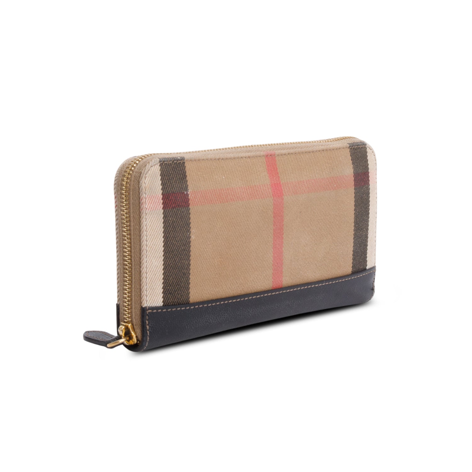 Burberry House Check Large Ziggy Zip Around Wallet