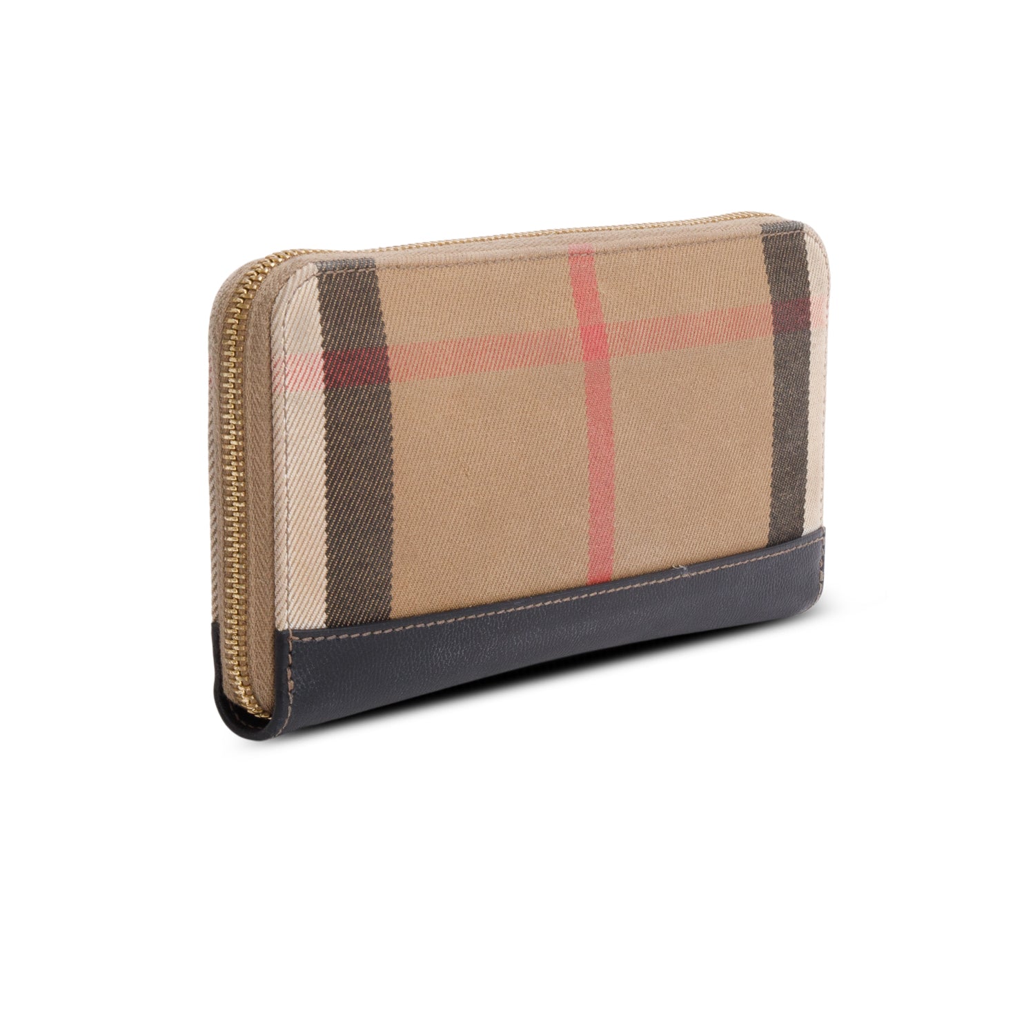 Burberry House Check Large Ziggy Zip Around Wallet