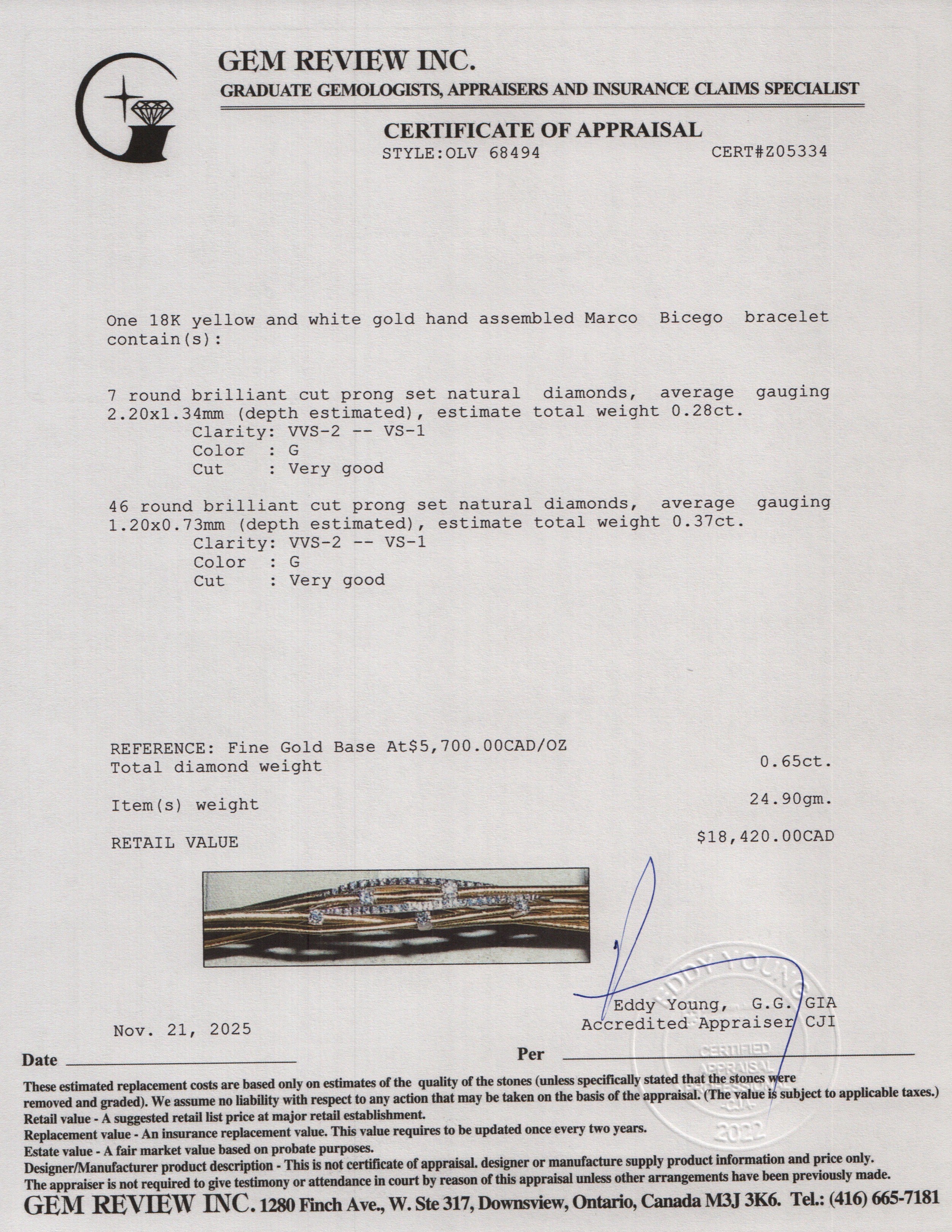 Marco Bicego 18k Yellow Gold & White Gold Diamond Goa Seven-Strand Coil Bracelet