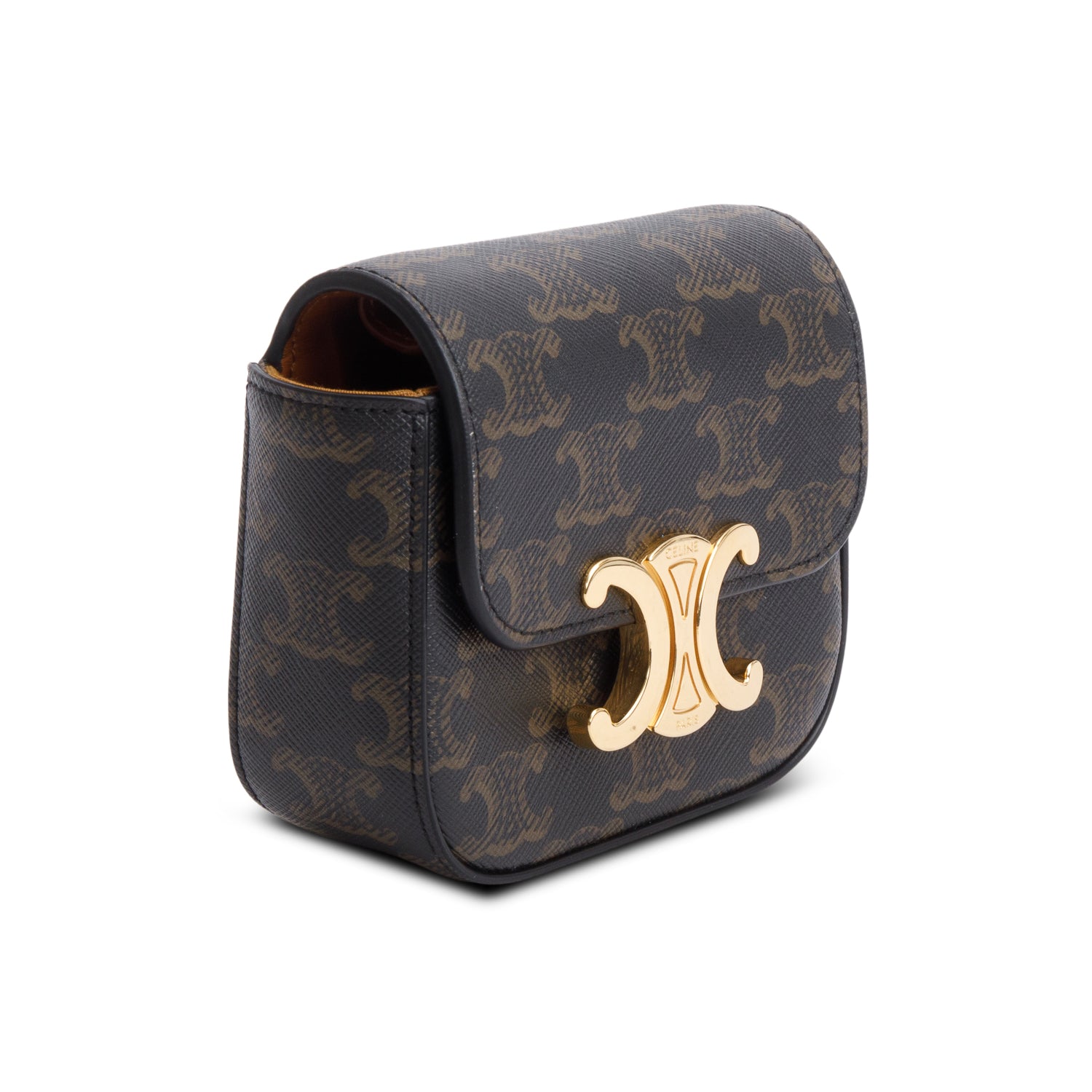 Celine 2022 Triomphe Canvas Calfskin Mini Claude w/ Strap