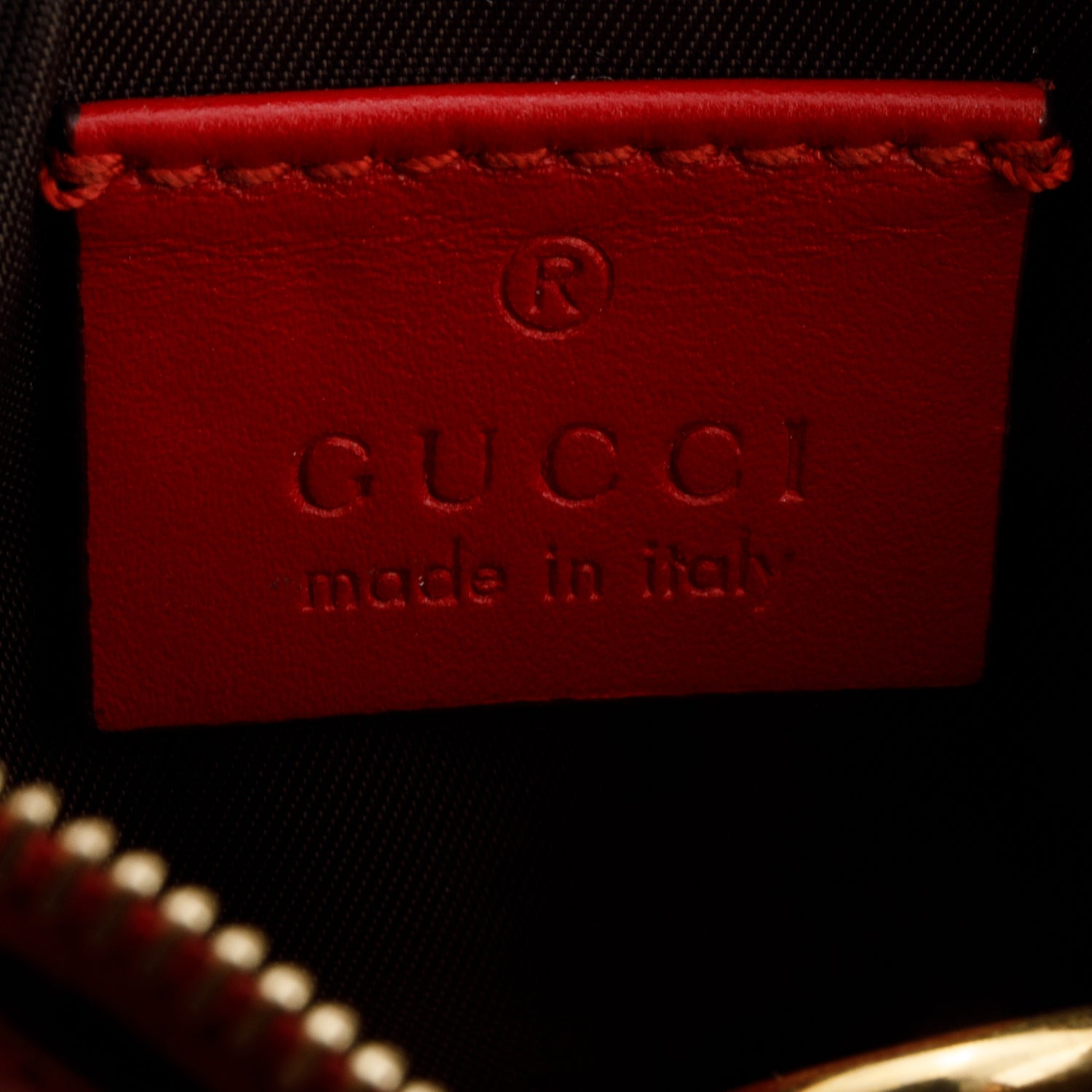 Gucci Red Leather Guccissima GG Emblem Zip Key Case