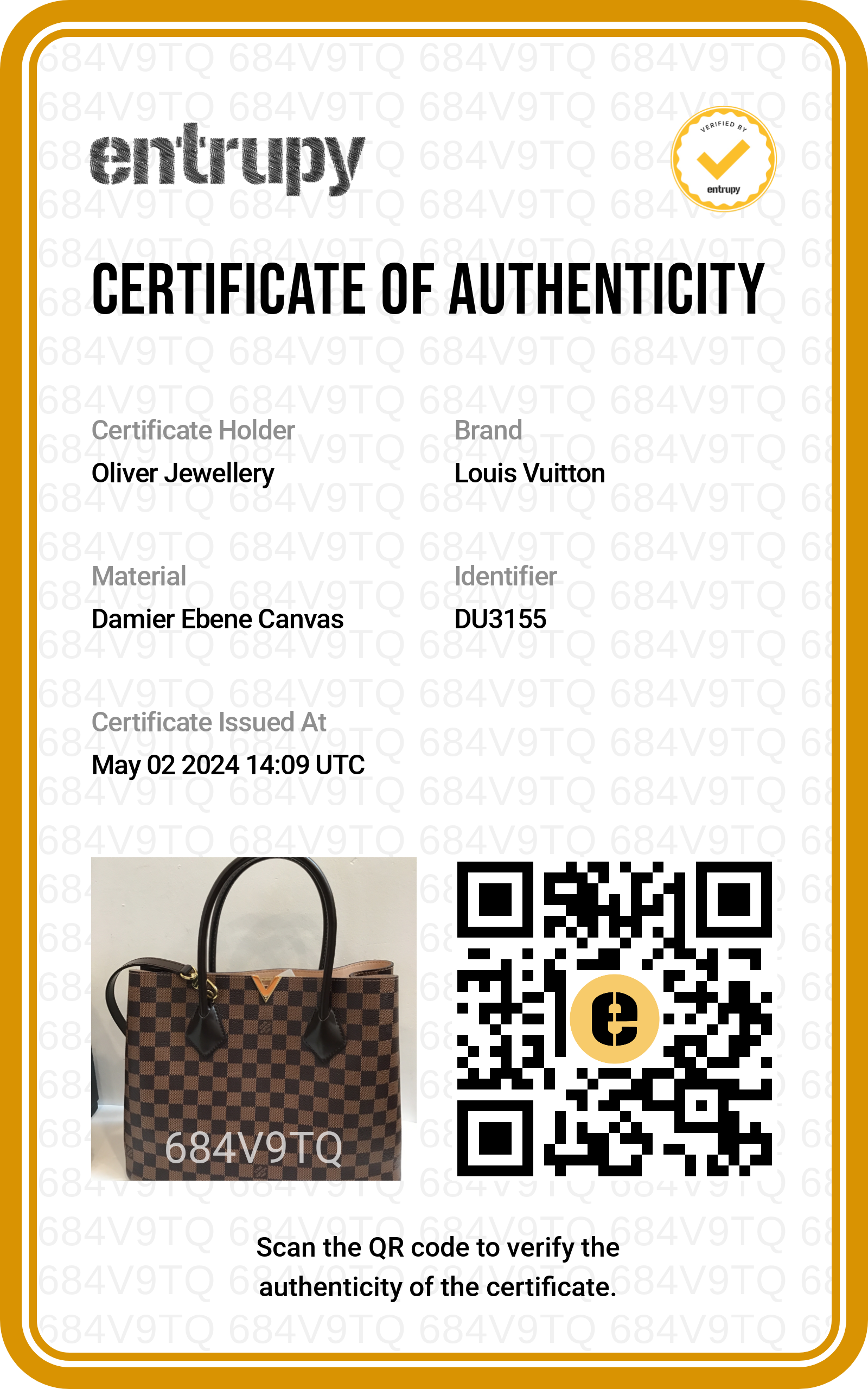 Louis Vuitton Damier Ebene Kensington Tote w/ Strap