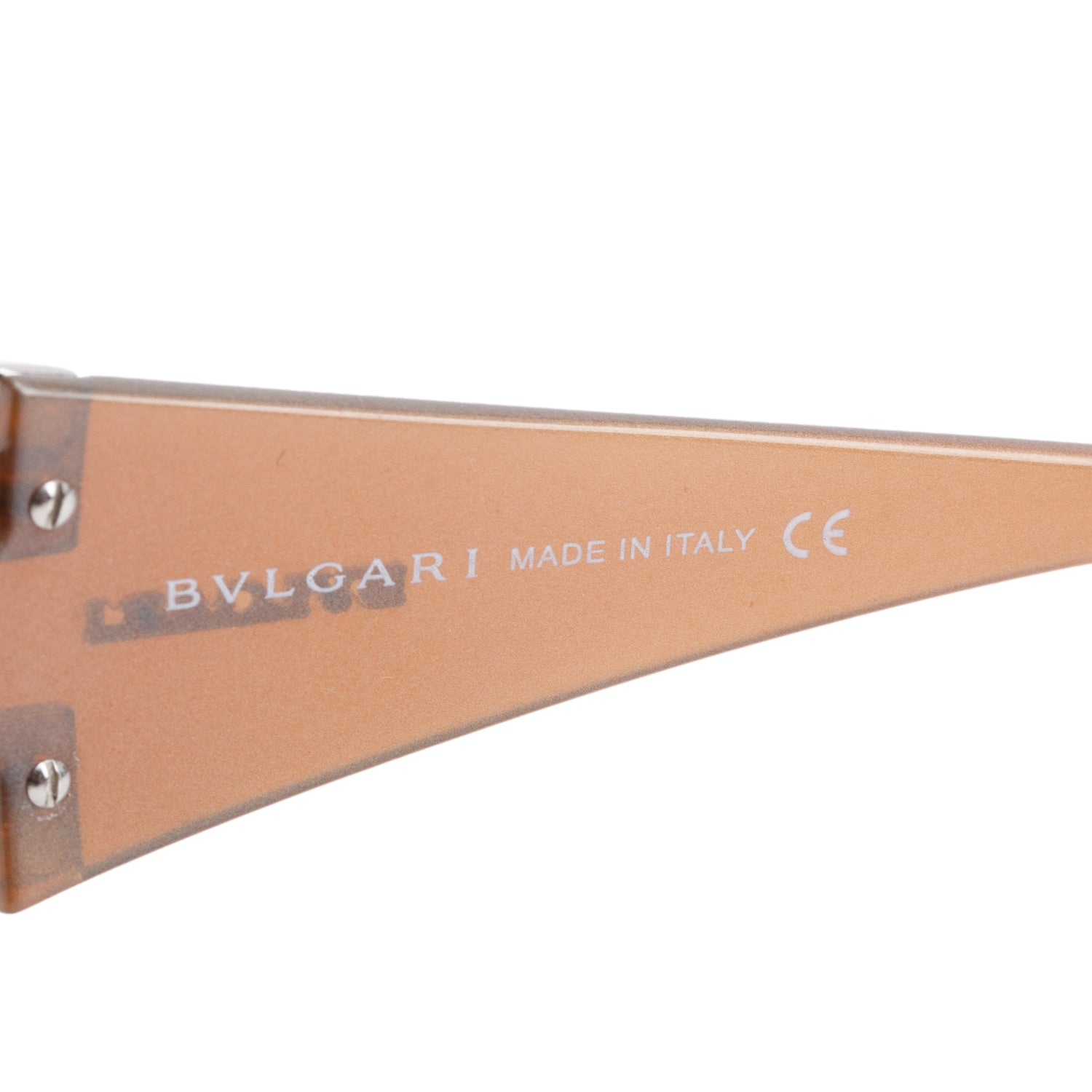 Bvlgari 651-B Brown Rimless Shield Crystal Sunglasses w/ Box & Case