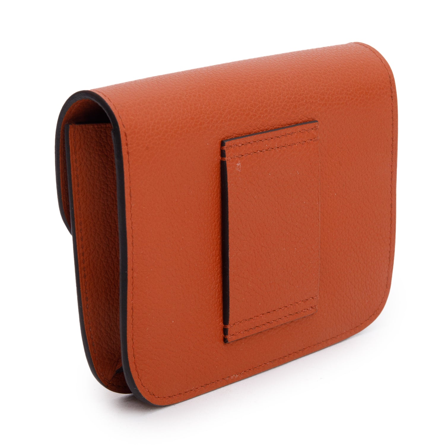 Hermes 2021 Potiron Epsom Constance Slim Compact Wallet w/ Insert