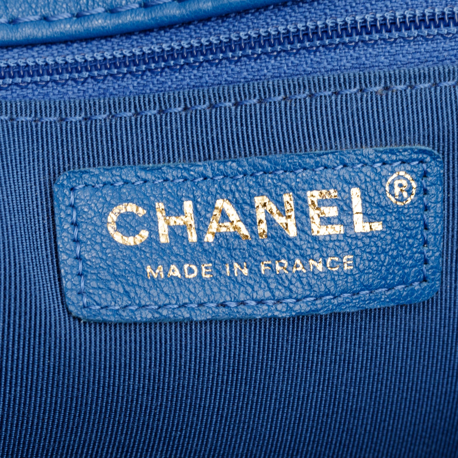 Chanel Blue Quilted Goatskin Coco Curve Flap Messenger Bag w/ Authenticity Card