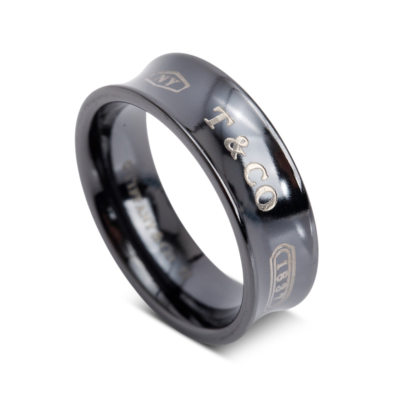 Tiffany & Co. Titanium 1837 Ring, Size 9