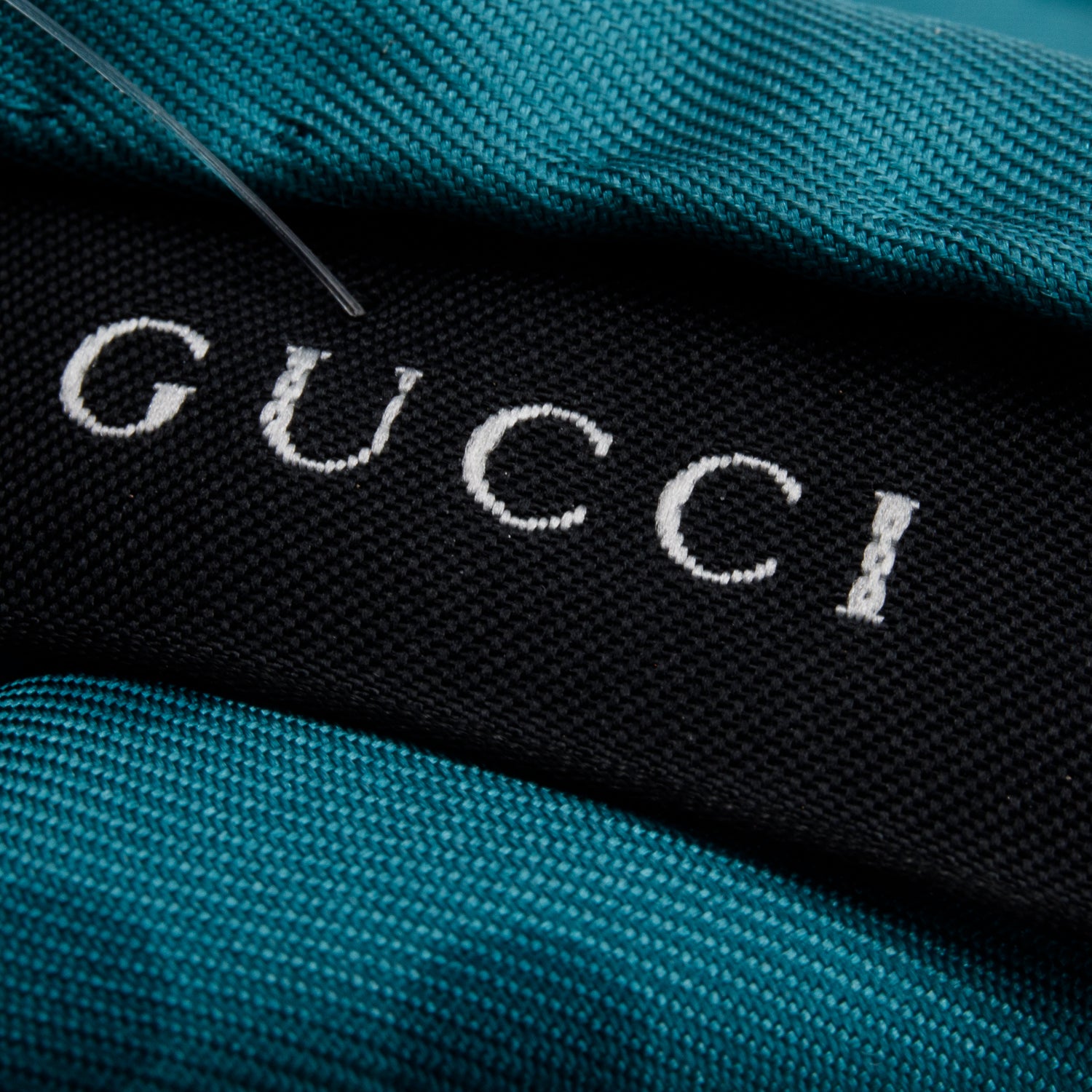 Gucci Teal Silk Polka Dot Print Scarf