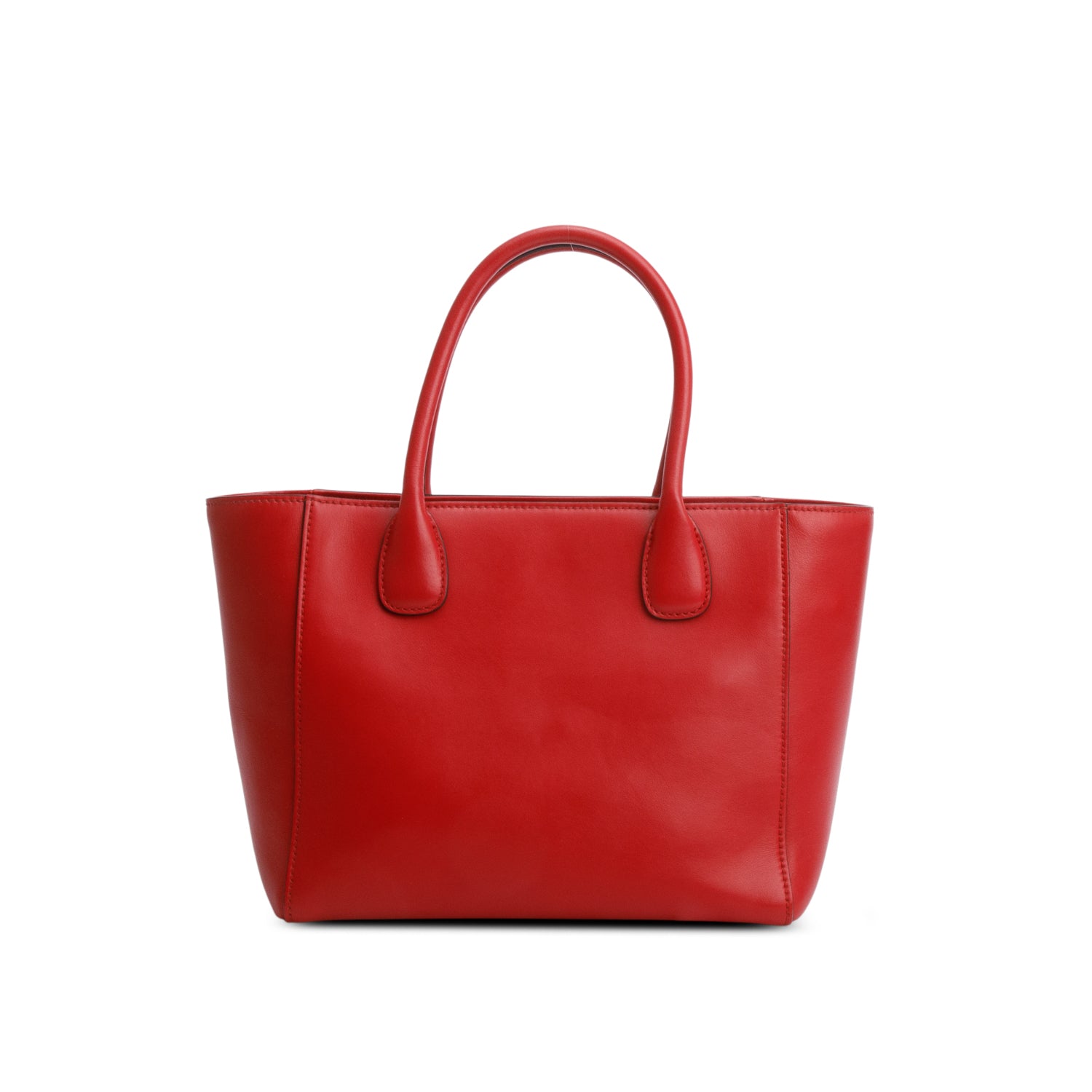 Miu Miu Red Shiny Calfskin Two Way Tote Bag w/ Strap