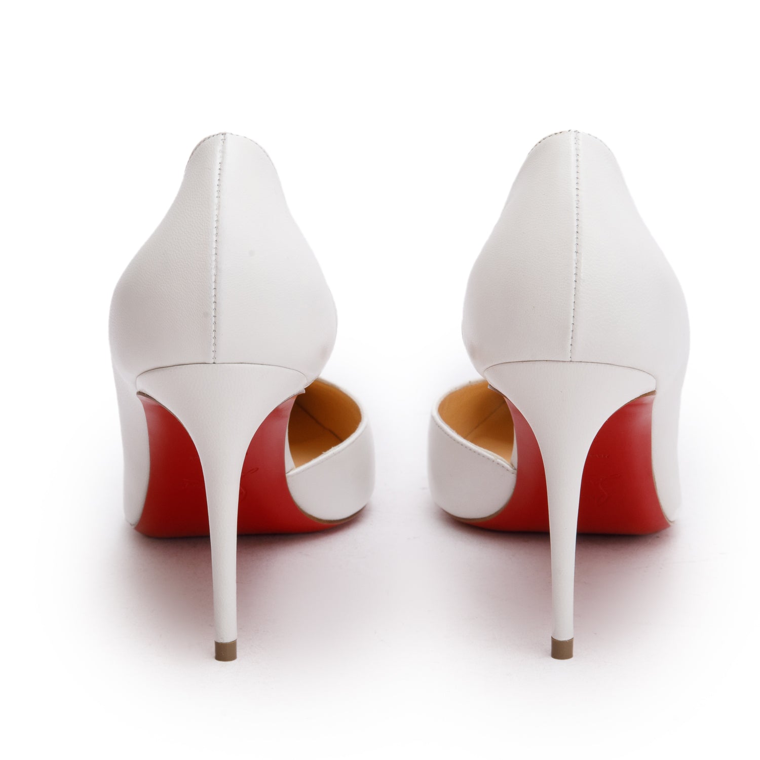 Christian Louboutin White Nappa Leather Iriza 85 Pumps, Size 39.5 w/ Box