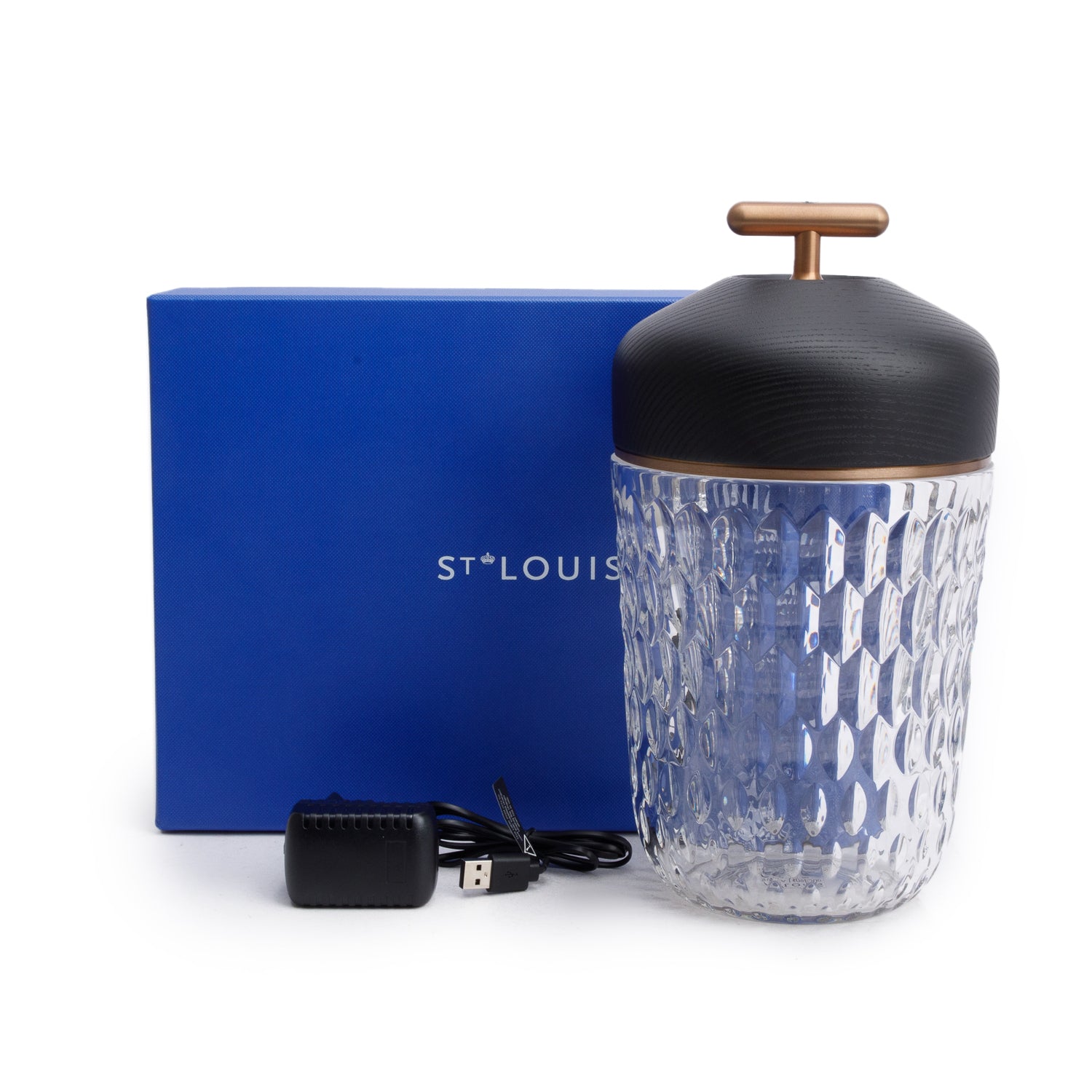 Hermes x Saint Louis Folia Clear Black Wood Portable Lamp w/ Box