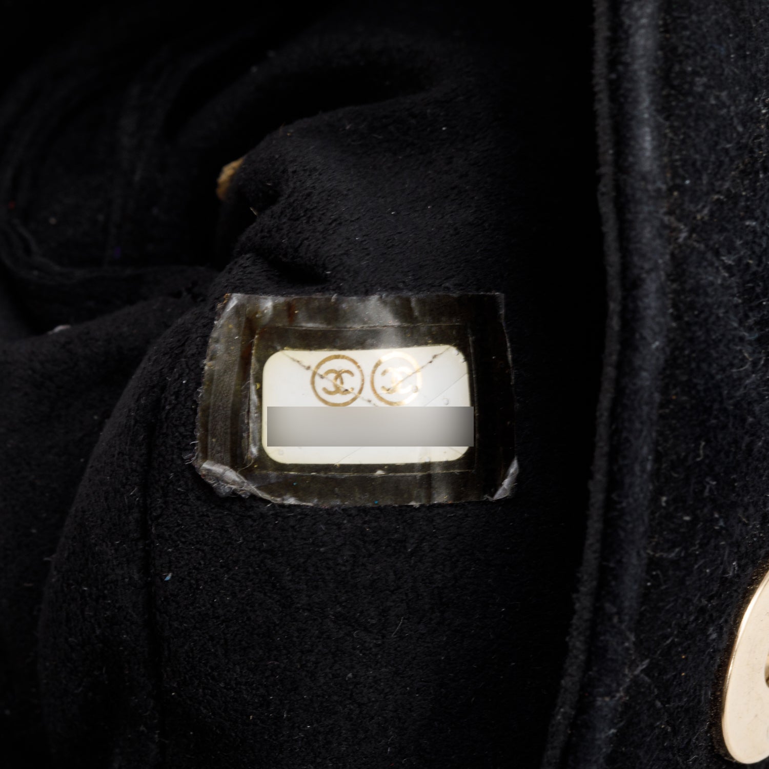 Chanel Black Velvet O-Phone Holder Pouch w/ Box & Authenticity Card