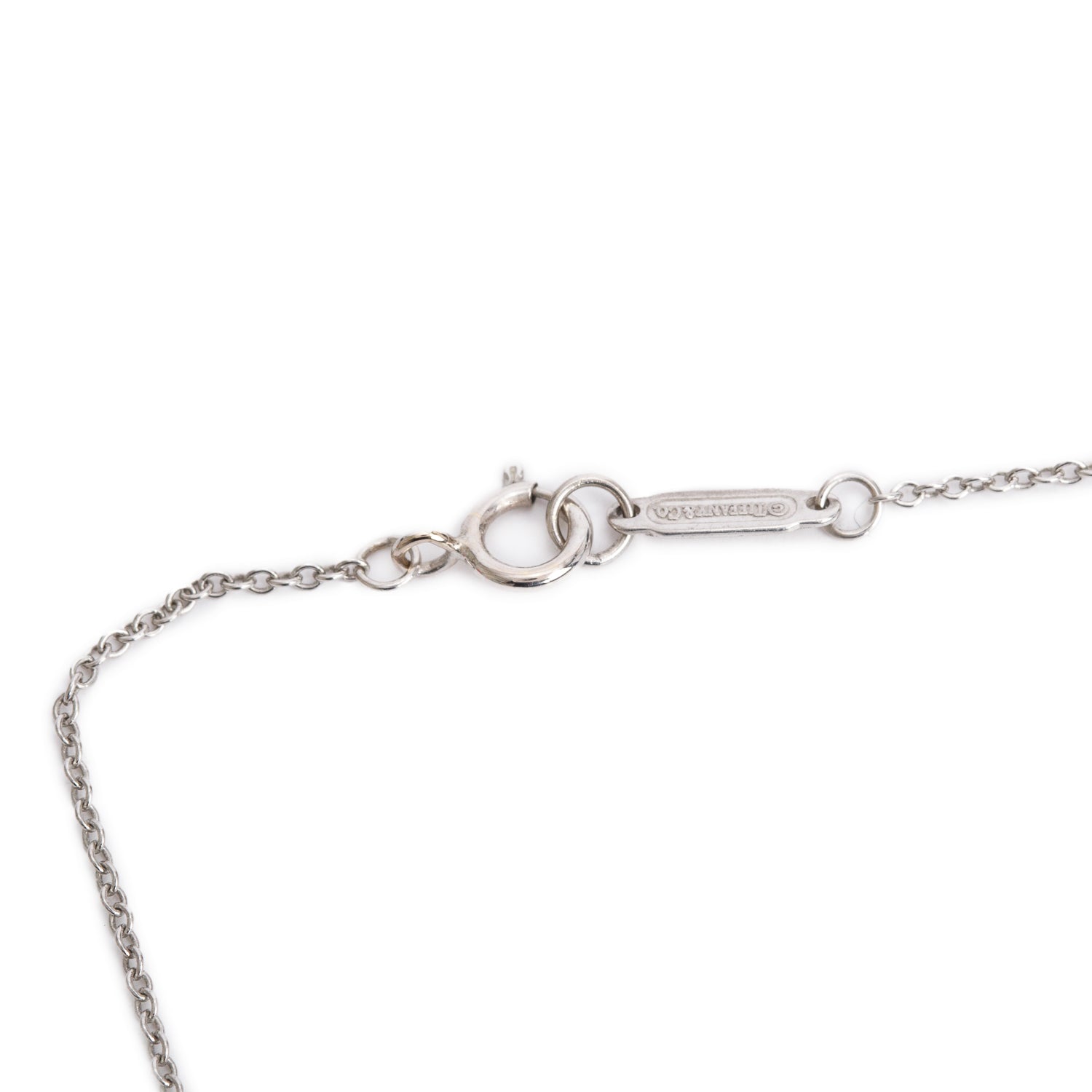 Tiffany & Co. 18k White Gold Atlas Bar Pendant Necklace w/ Box