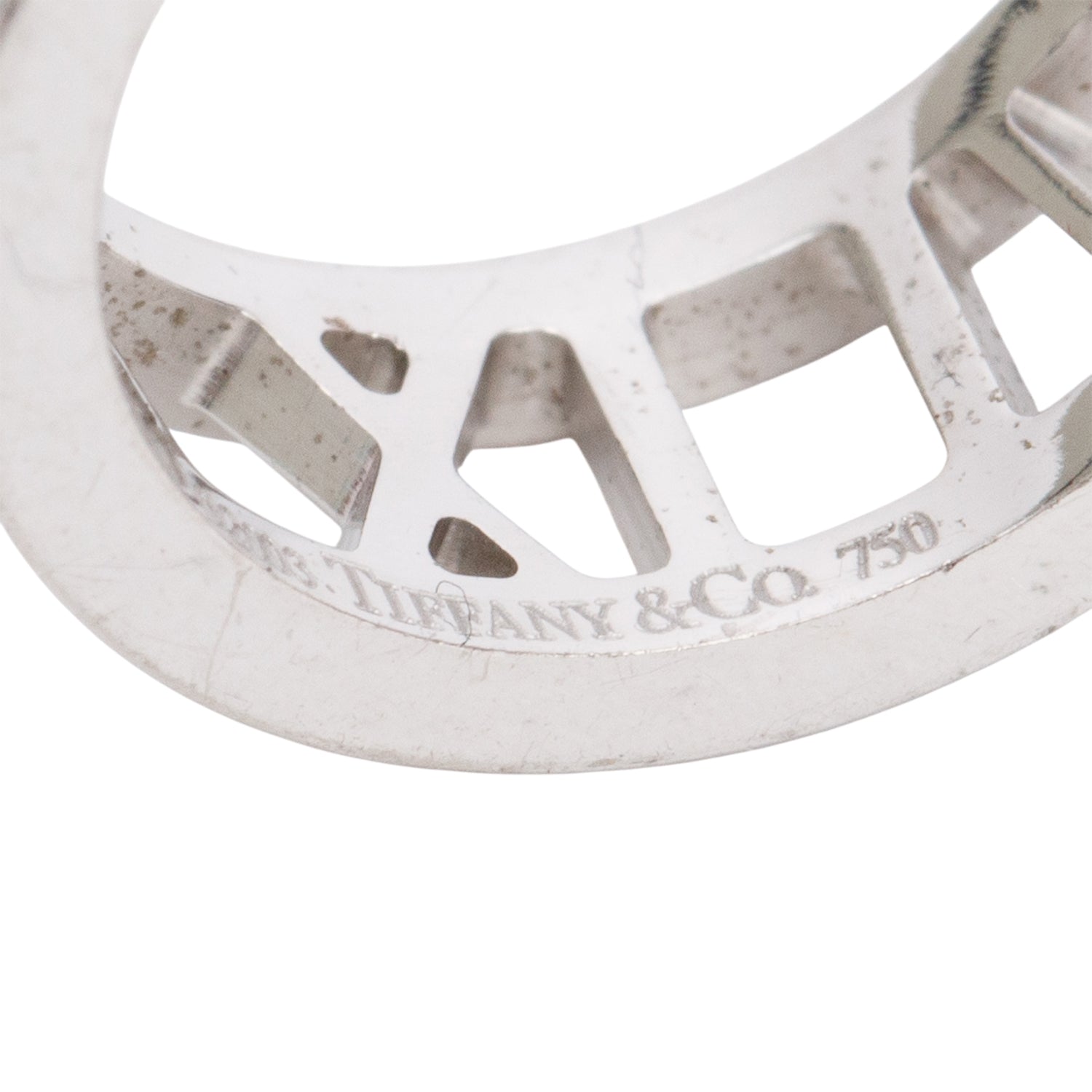 Tiffany & Co. 18k White Gold Atlas Hoop Earrings w/ Box