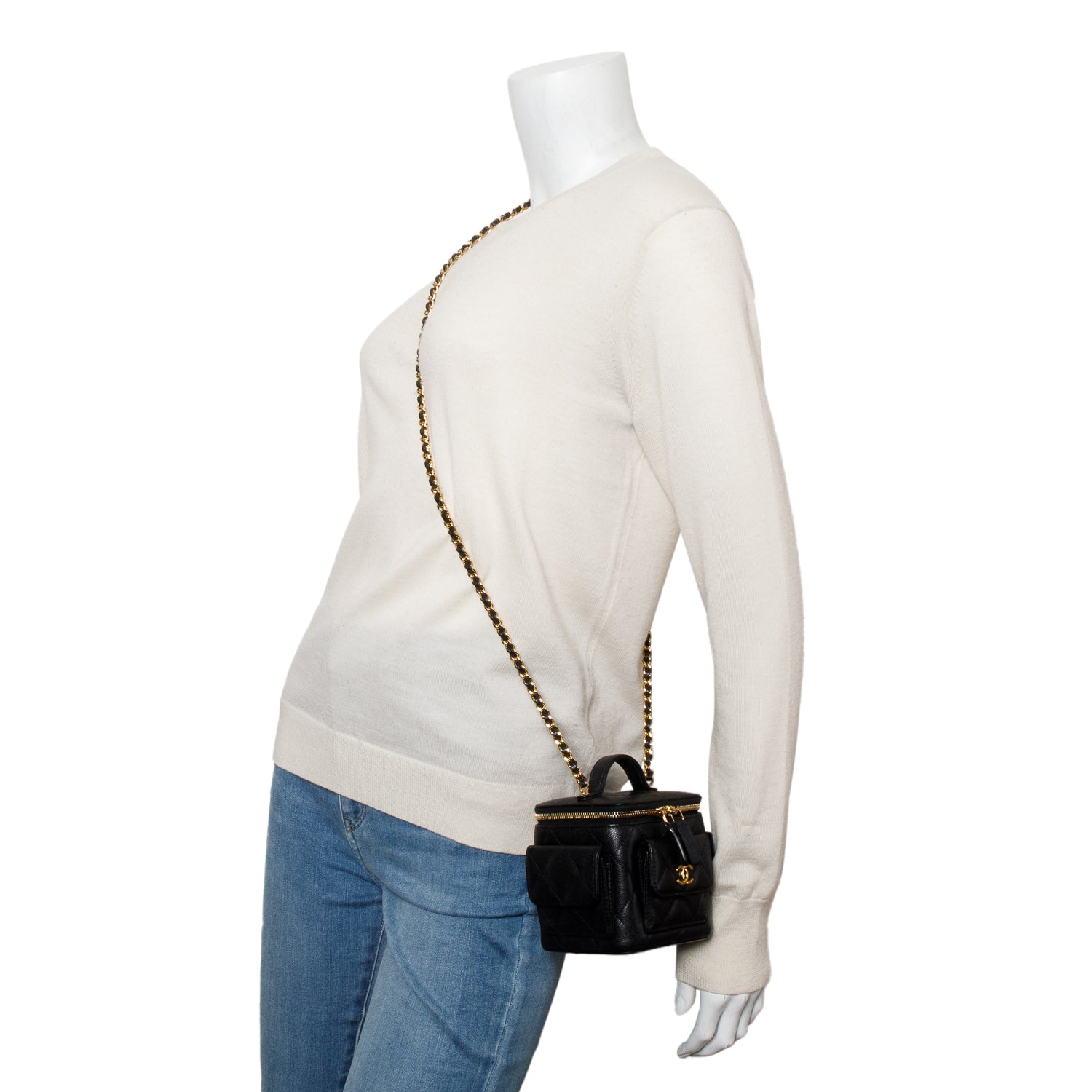 Chanel 2025 Black Lambskin Polly Pocket Vanity Bag w/ Box & Receipt