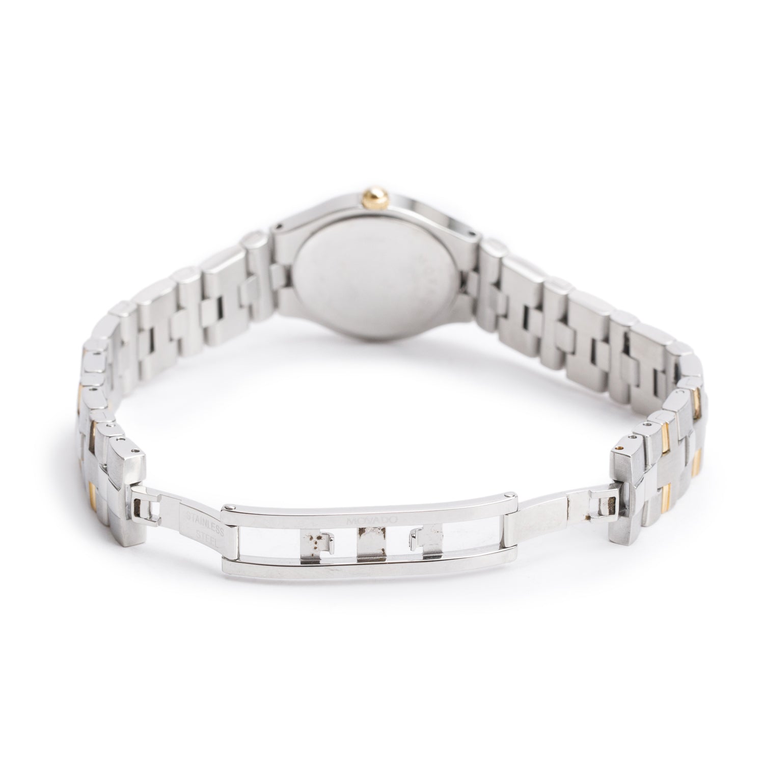 Movado Gold-Plated & Stainless Steel Juro 24 MM Quartz Watch Silver Dial