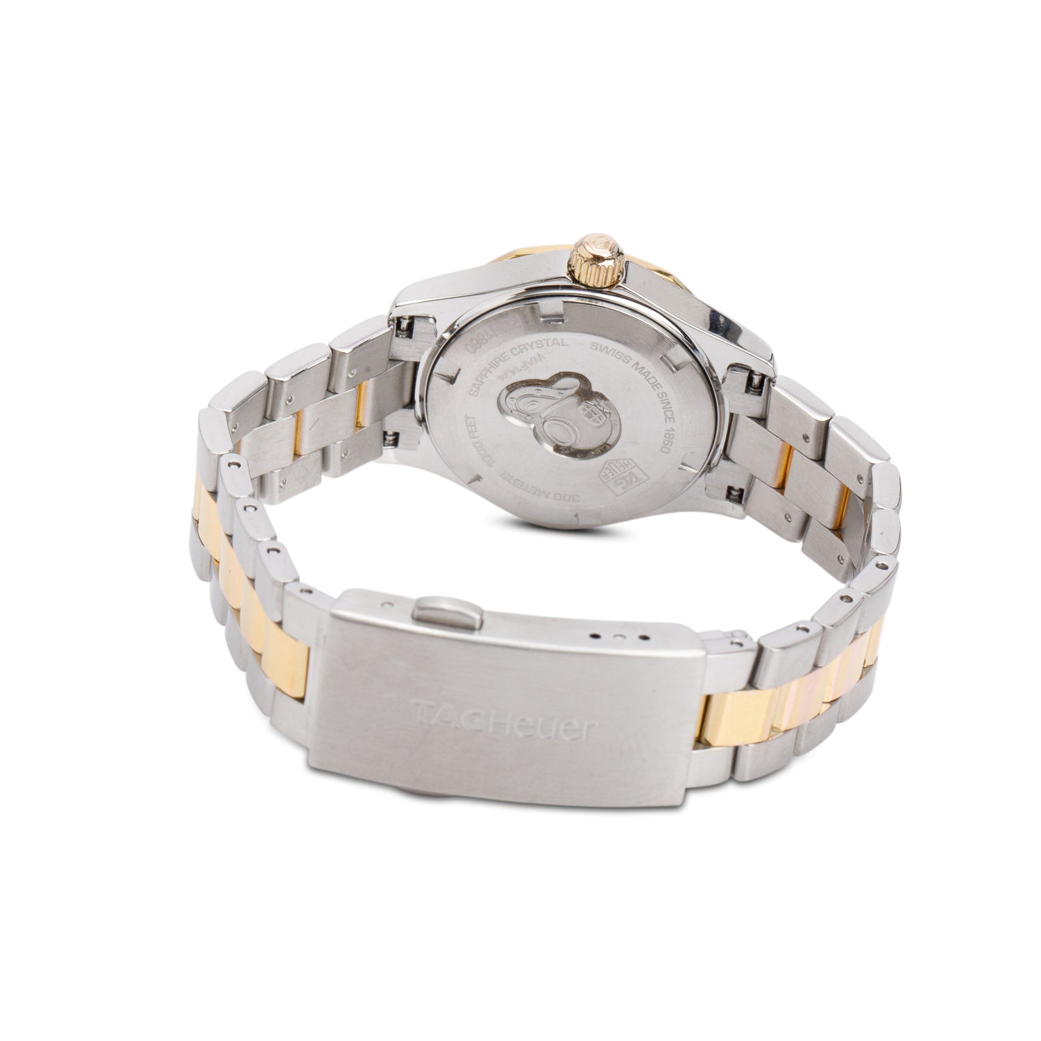 Tag Heuer Stainless Steel & Yellow Gold Plated Aquaracer 27 MM Quartz Watch Mother of Pearl Dial WAF1424