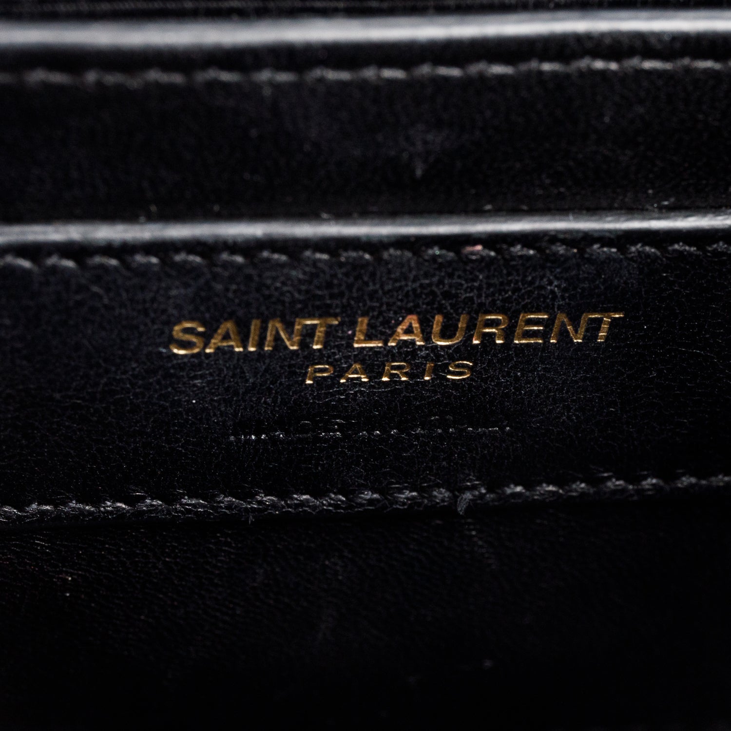 Saint Laurent Black Grain De Poudre Leather Mini Monogram Kate Bag