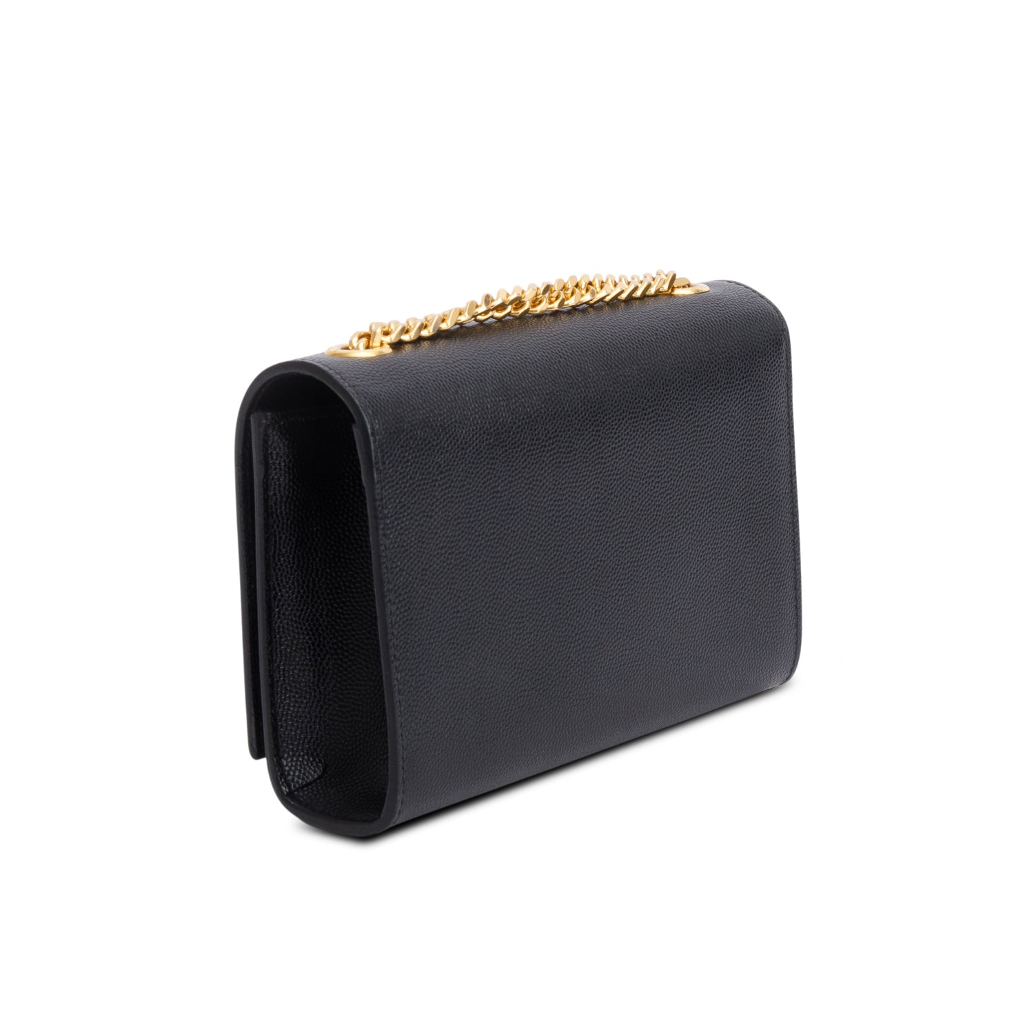 Saint Laurent Black Grain De Poudre Leather Mini Monogram Kate Bag