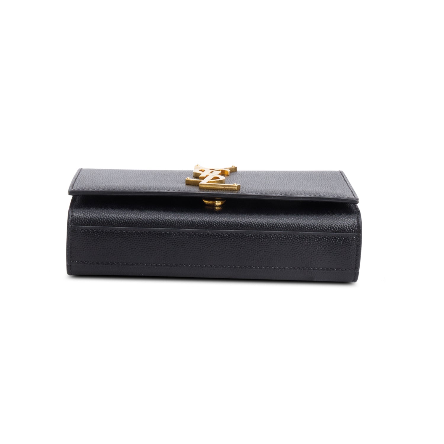 Saint Laurent Black Grain De Poudre Leather Mini Monogram Kate Bag