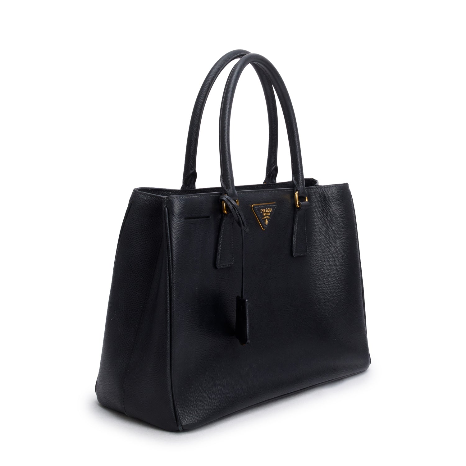 Prada Black Saffiano Lux Medium Galleria Tote w/ Strap & Authenticity Card