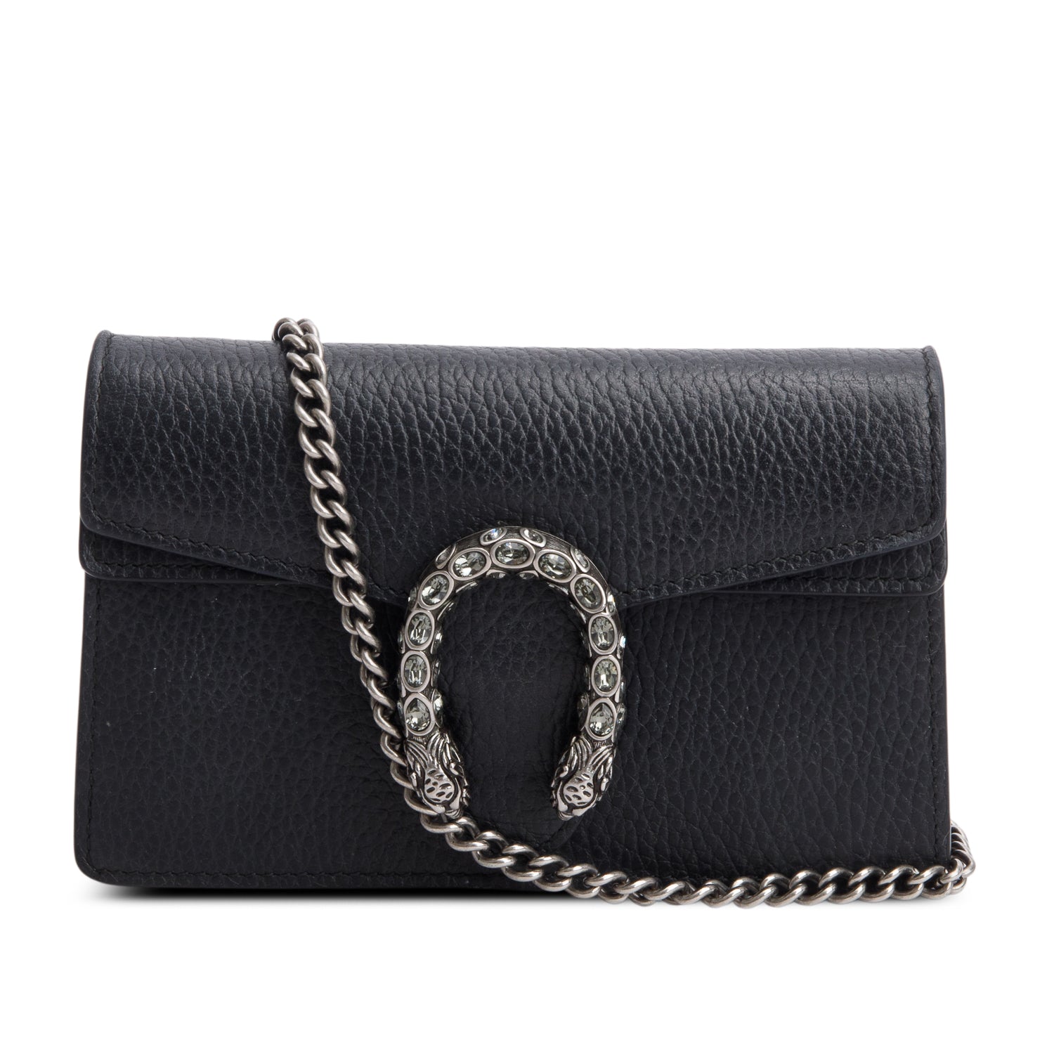 Gucci Black Calfskin Super Mini Dionysus Shoulder Bag w/ Box