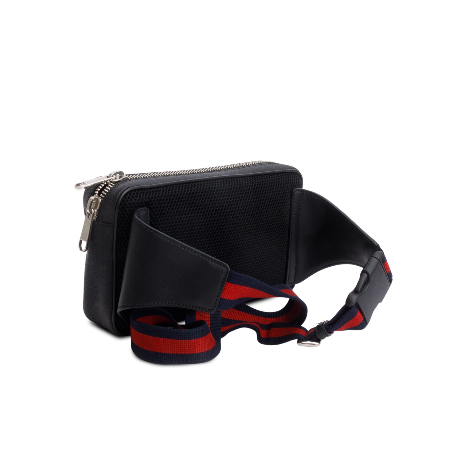 Gucci Black Soft GG Supreme Monogram Web Belt Bag