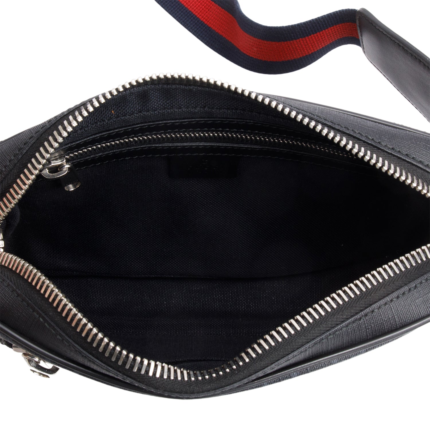 Gucci Black Soft GG Supreme Monogram Web Belt Bag