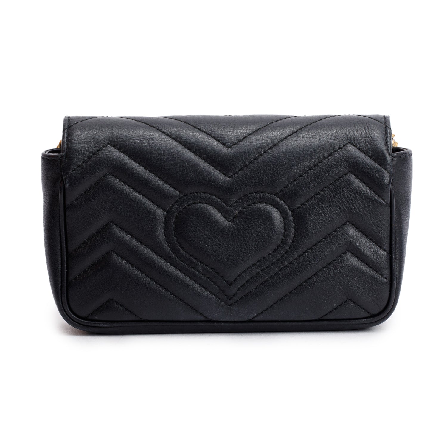 Gucci Black GG Marmont Matelasse Leather Super Mini Bag