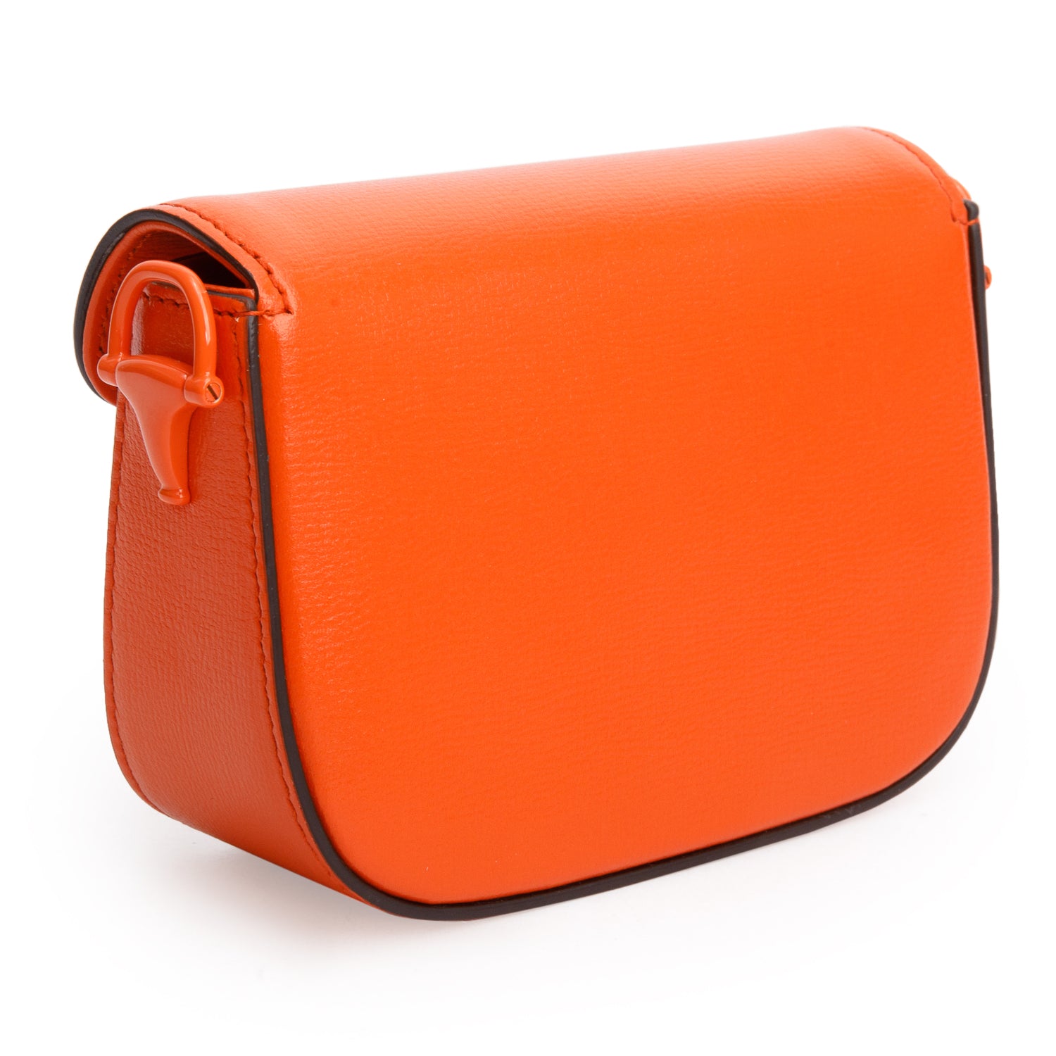 Gucci Orange Azalea Calfskin Web Monochrome Horsebit 1955 Wallet on Strap w/ Box