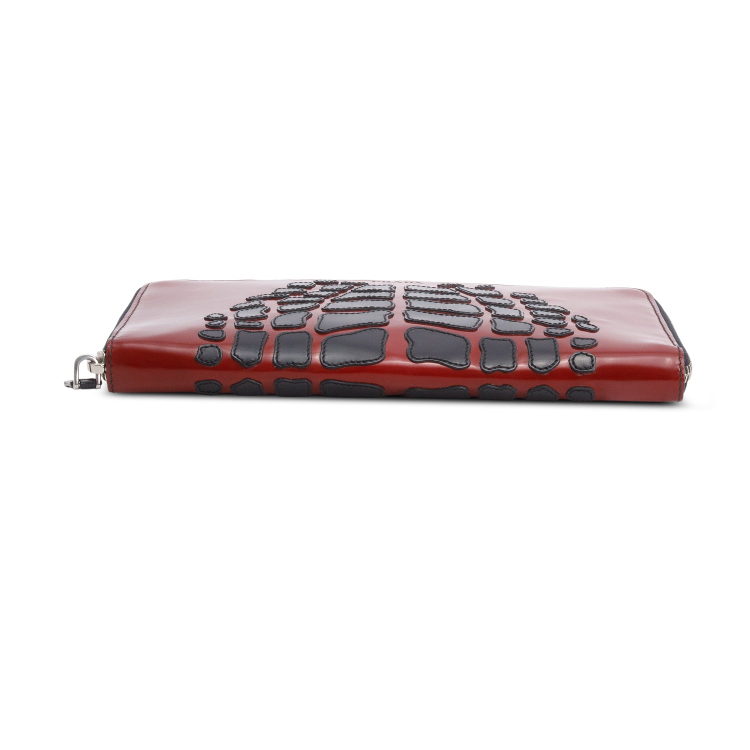 Prada Red/Black Grafite Spazzolato Long Wallet