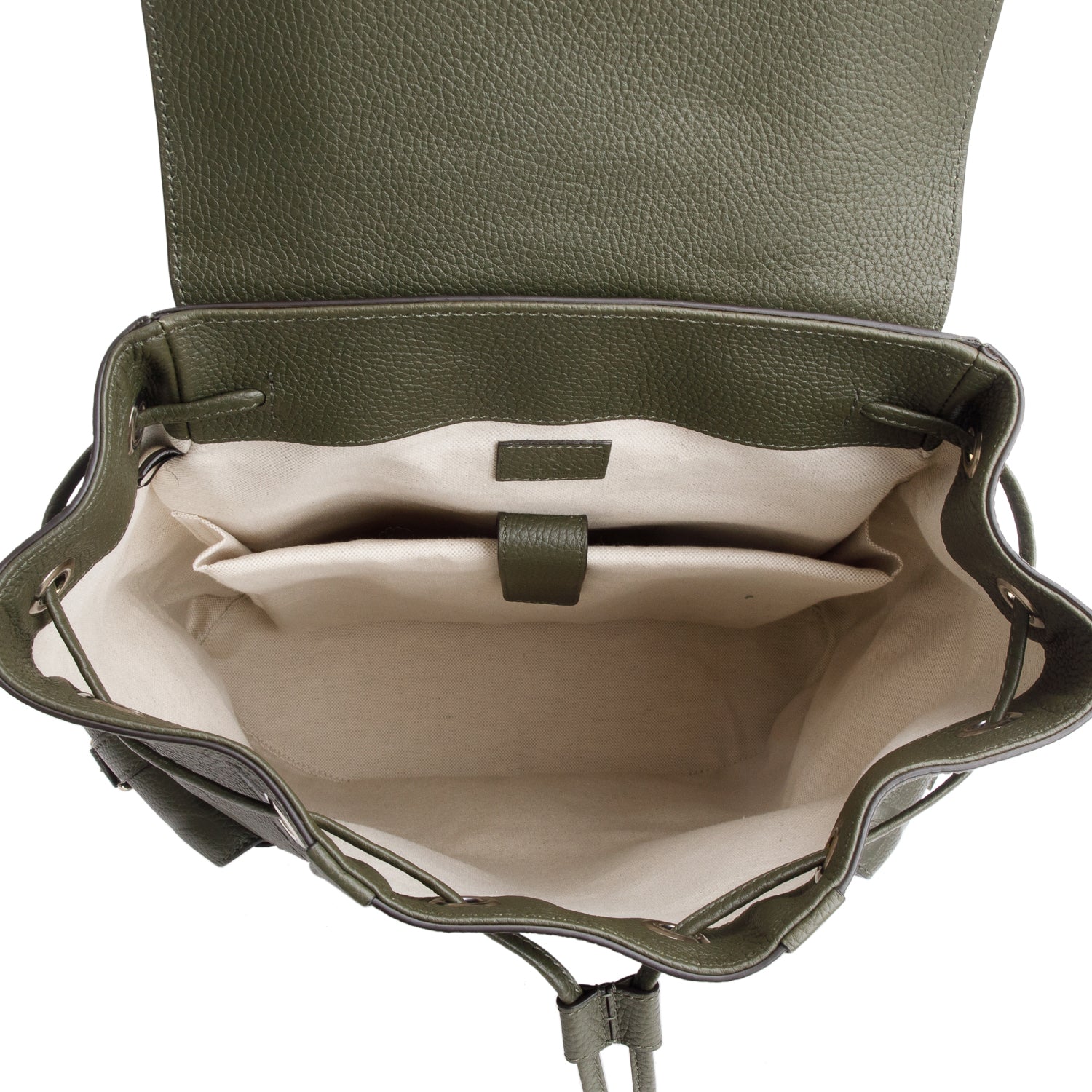 Gucci Green Piuma Calfskin Jumbo GG Embossed Double Buckle Backpack