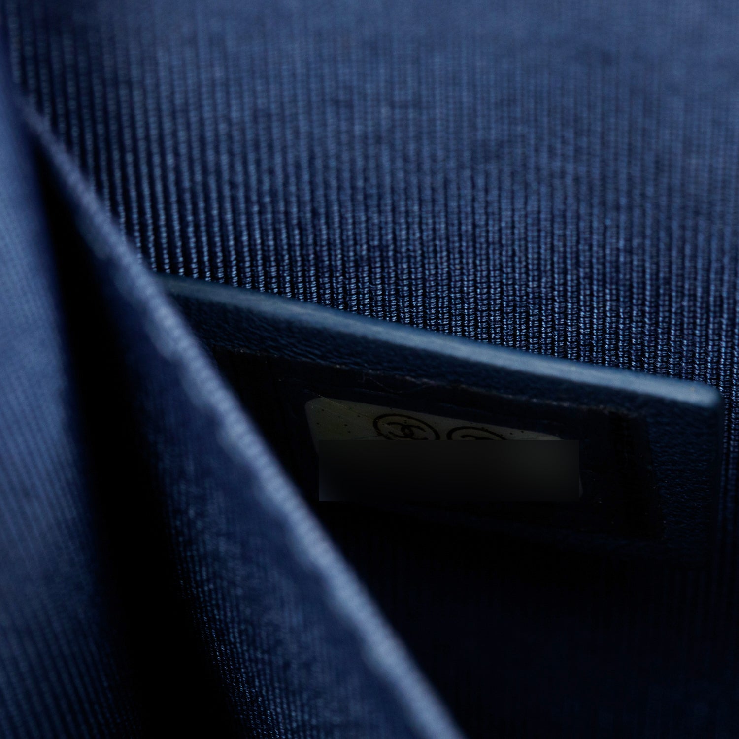 Chanel Blue Iridescent Calfskin Quilted North South Boy Flap Bag w/ Authenticity Card