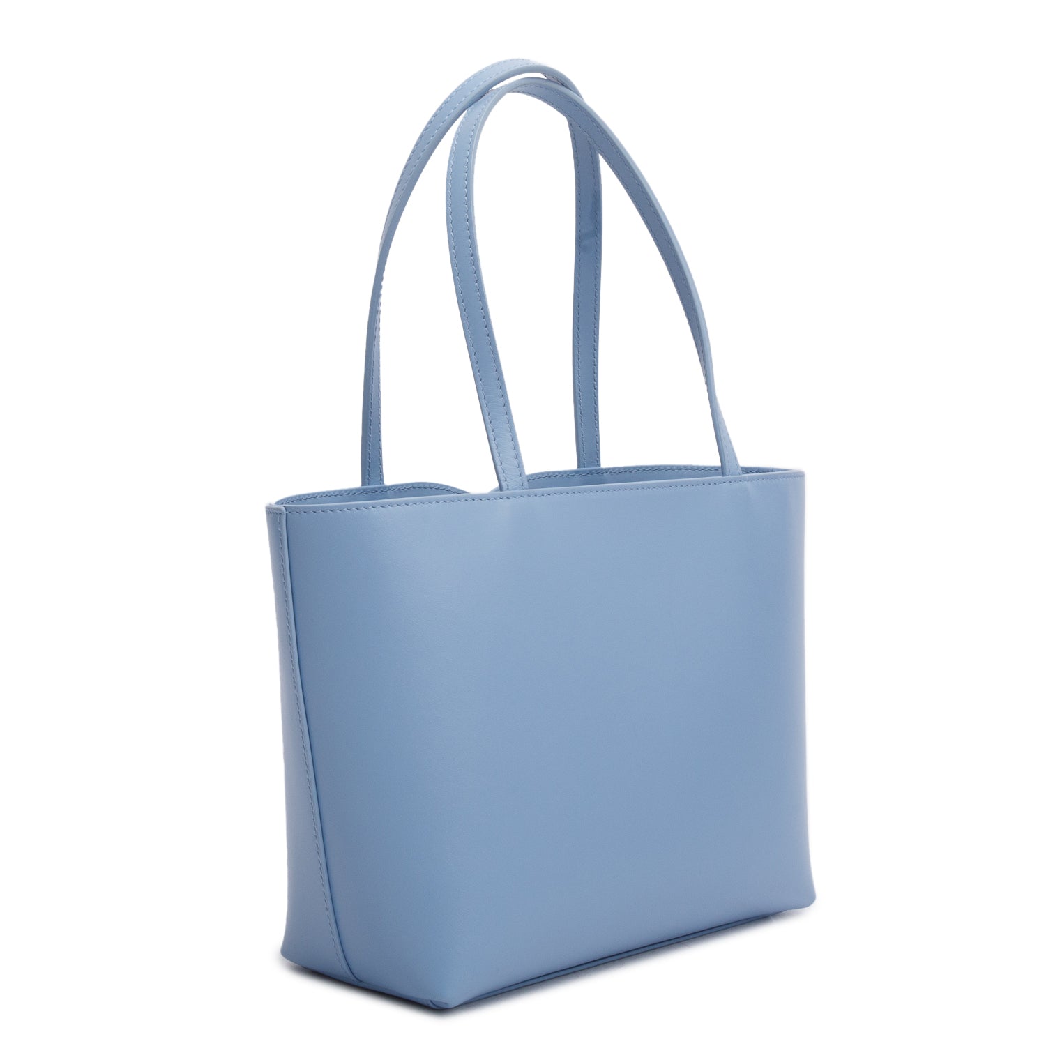 Dolce & Gabbana Blue Leather Small Logo Bag Shopper