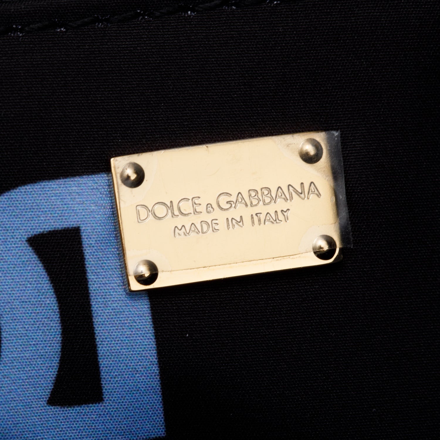 Dolce & Gabbana Blue Leather Small Logo Bag Shopper