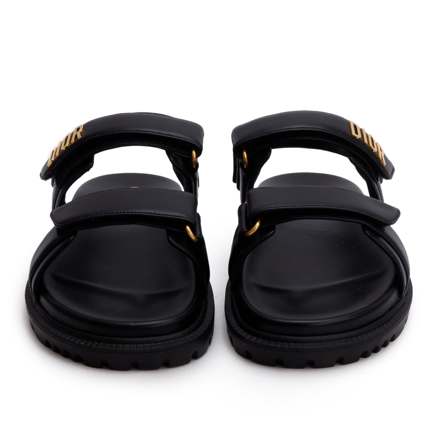 Christian Dior Black Lambskin Dioract 10mm Sandals, Size 39 w/ Box