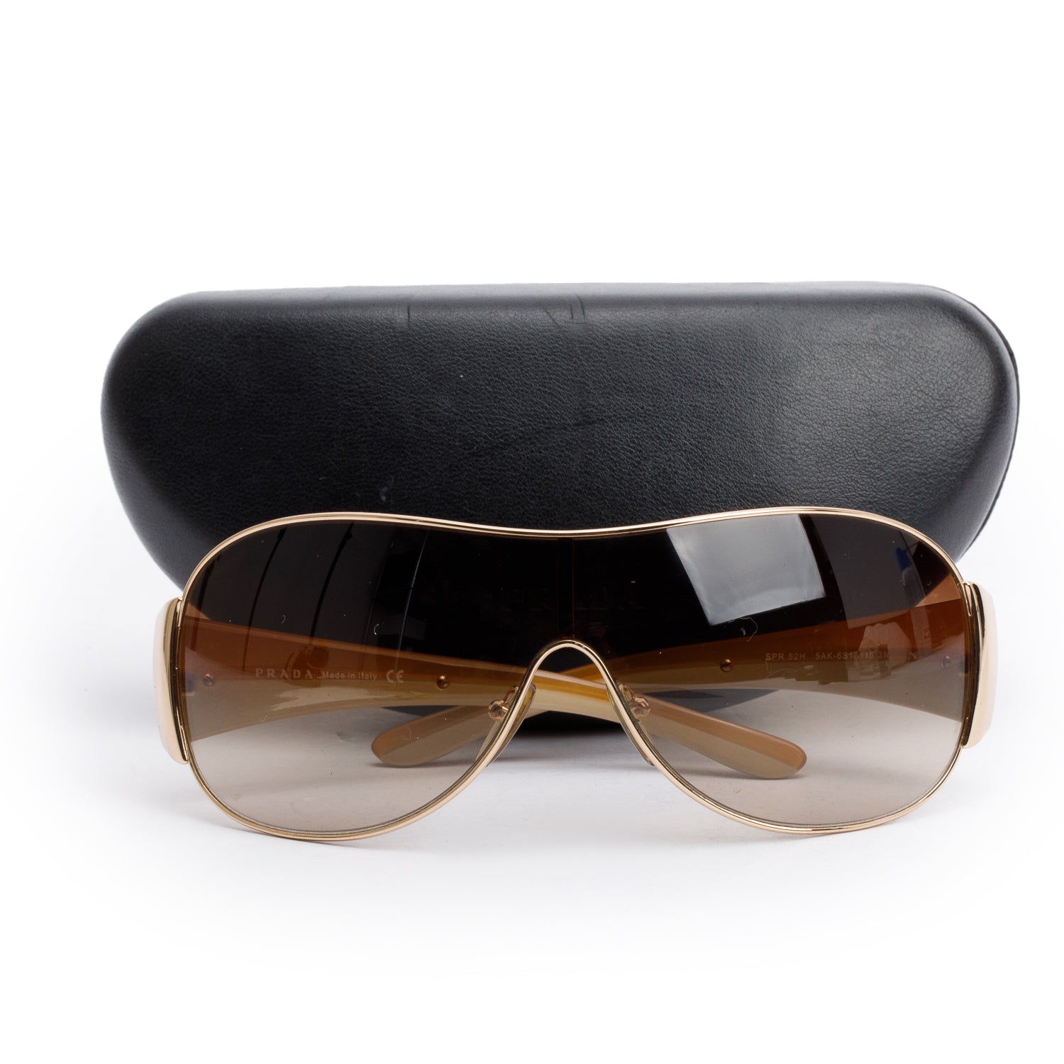 Prada SPR52H Brown Gradient Shied Sunglasses w/ Case
