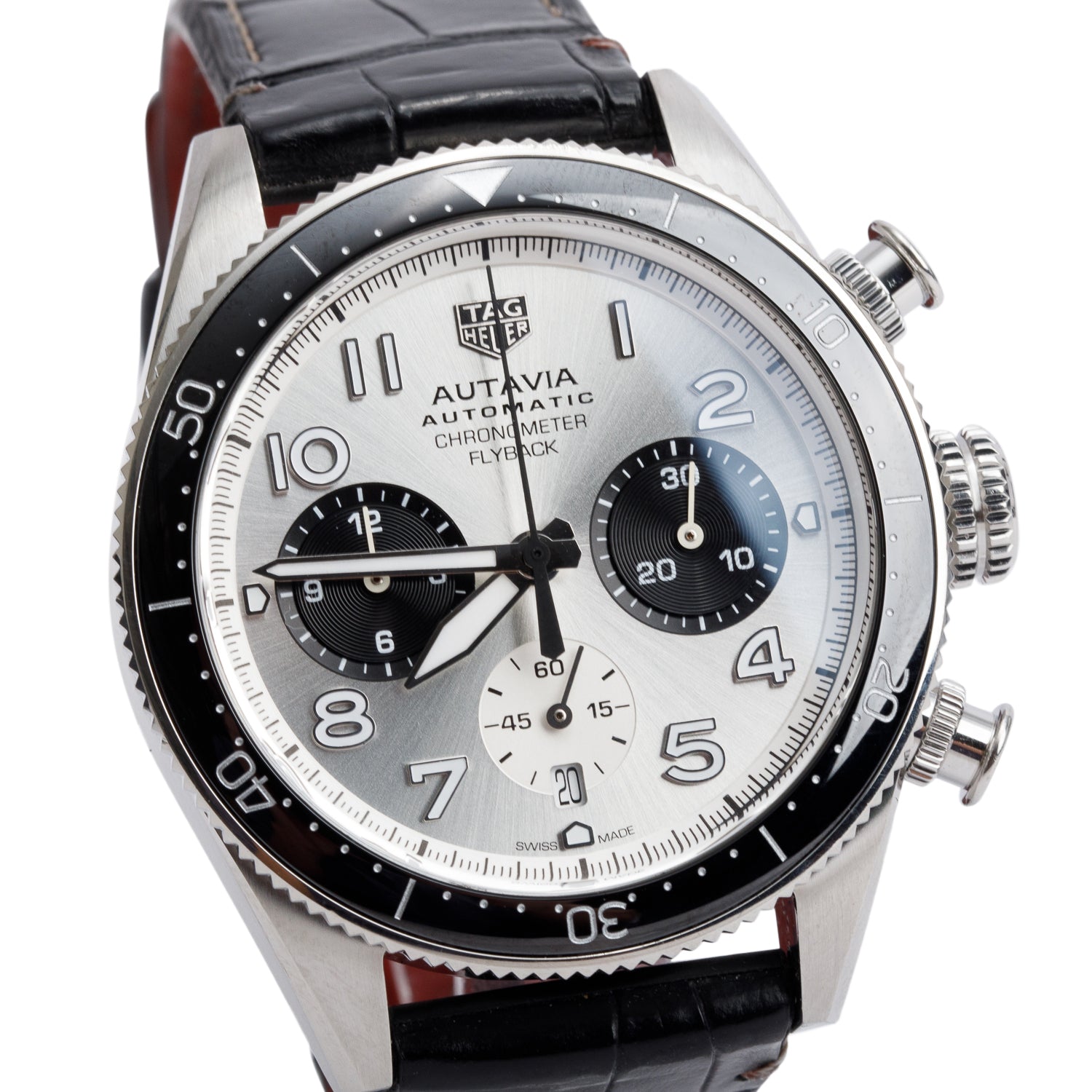 Tag Heuer 2022 Stainless Steel Autavia Flyback Chronometer 42 MM Automatic Chronograph Watch Silver Dial CBE511B w/ Box & Papers