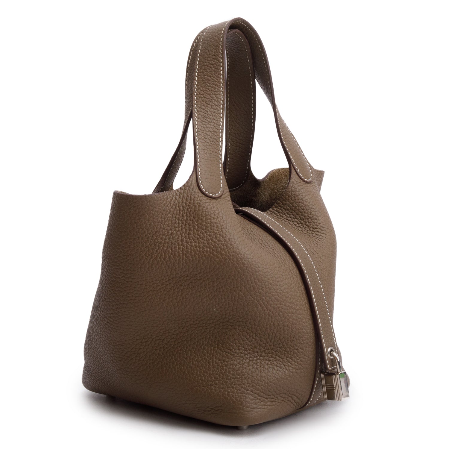 Hermes 2022 Etoupe Taurillon Clemence Picotin Lock 18 w/ Box & Receipt