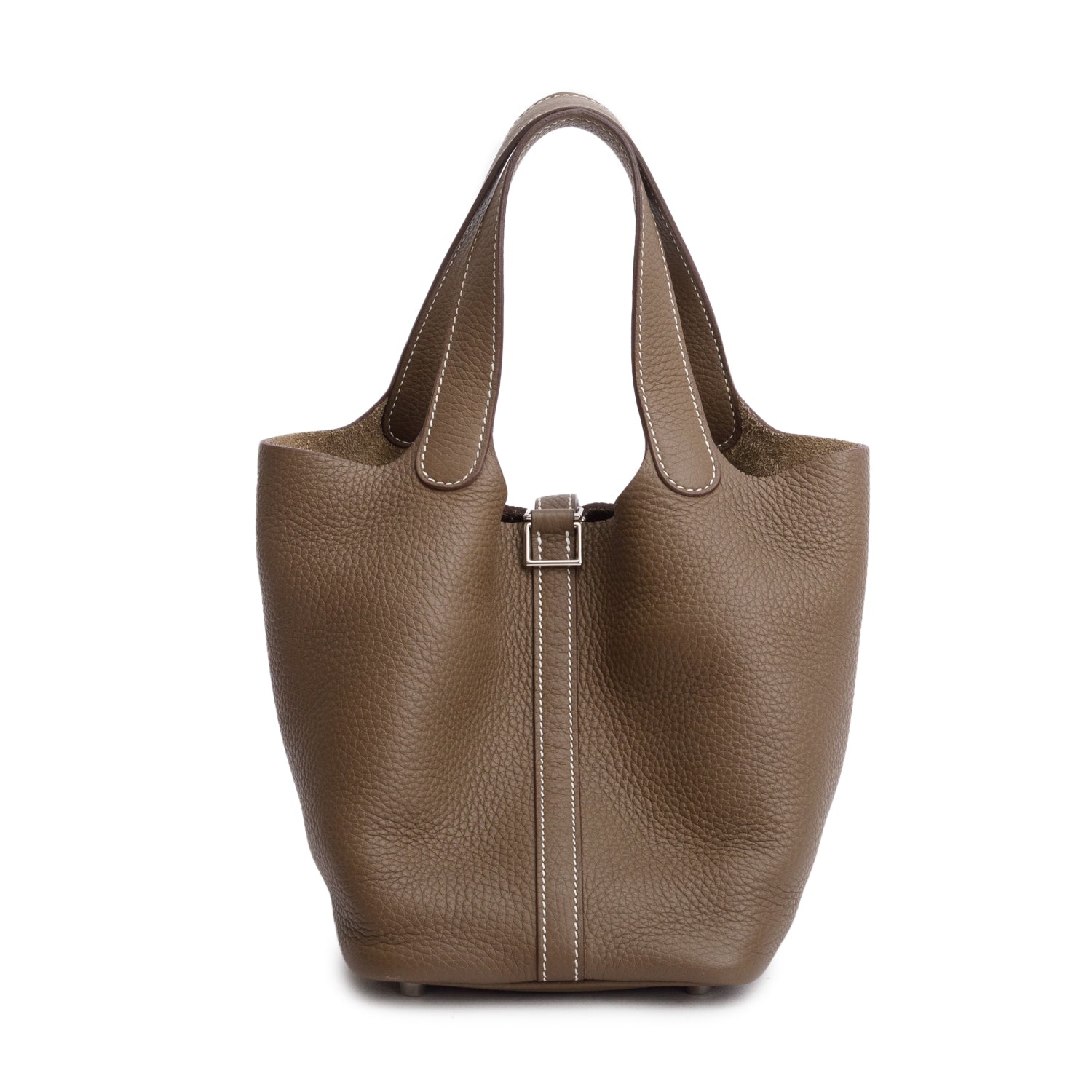 Hermes 2022 Etoupe Taurillon Clemence Picotin Lock 18 w/ Box & Receipt