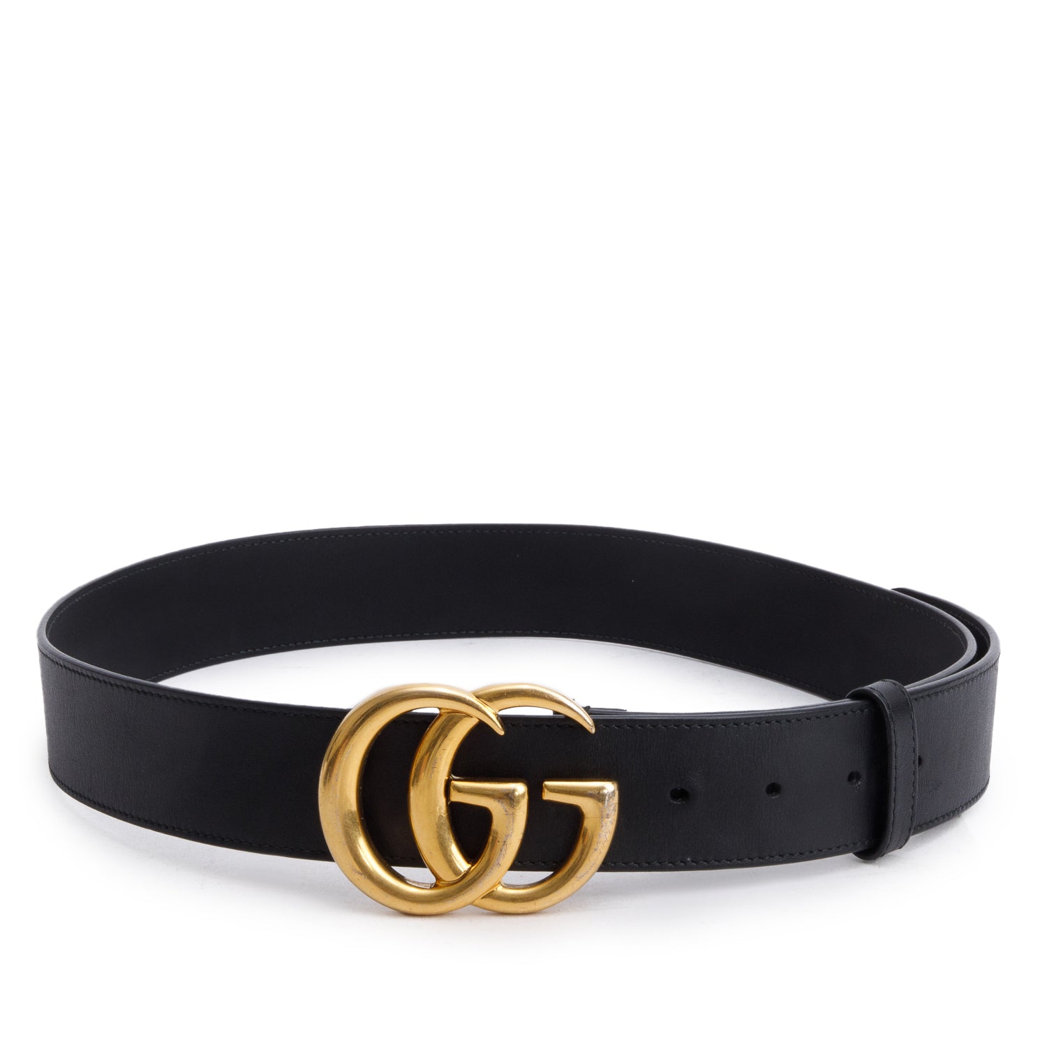 Gucci GG Marmont Black Wide Leather Belt 90 36